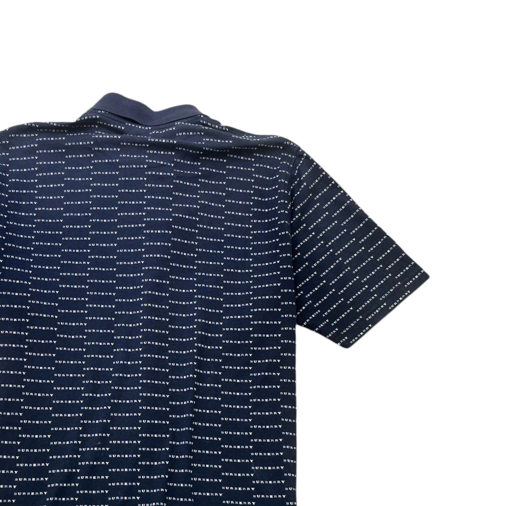 Men's Monogram Polo Shirt Navy Size L - Image 4