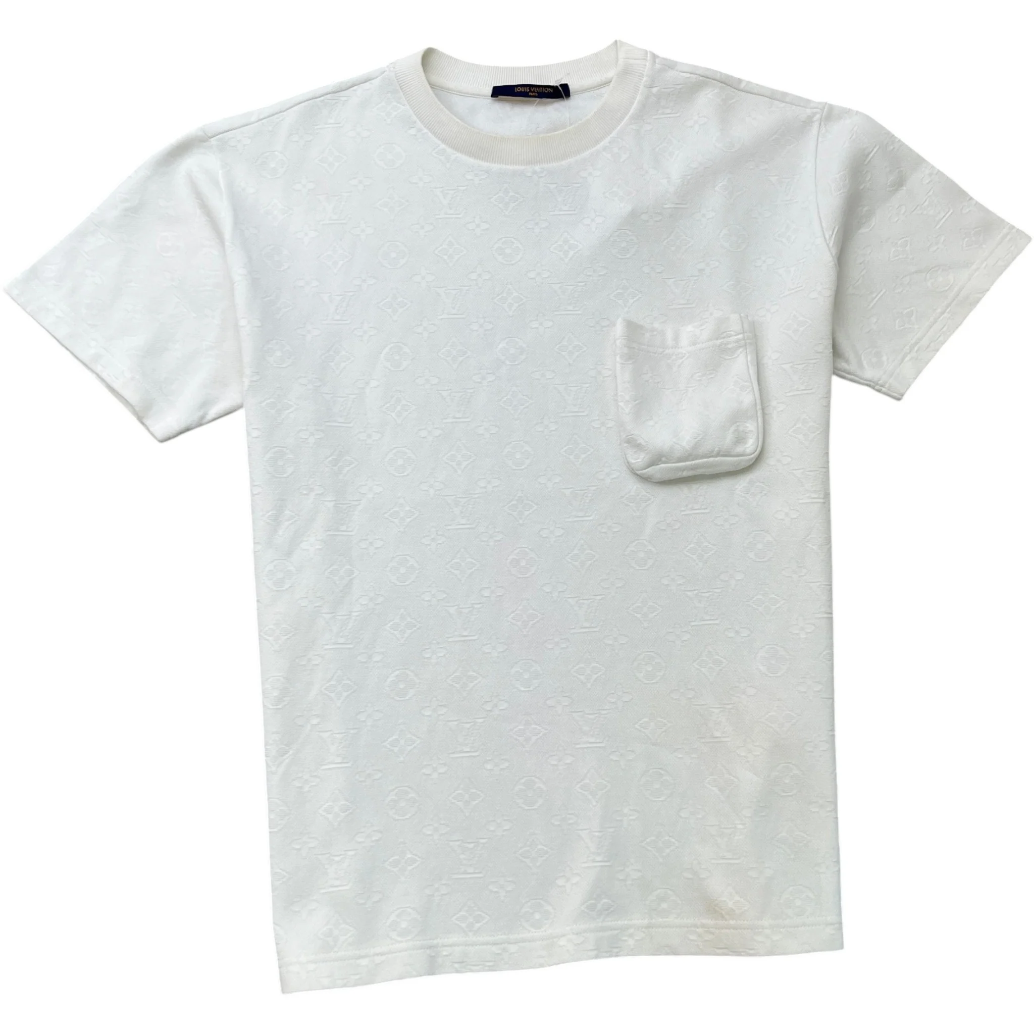 Men's Monogram Signature 3D Pocket T-Shirt White Size M