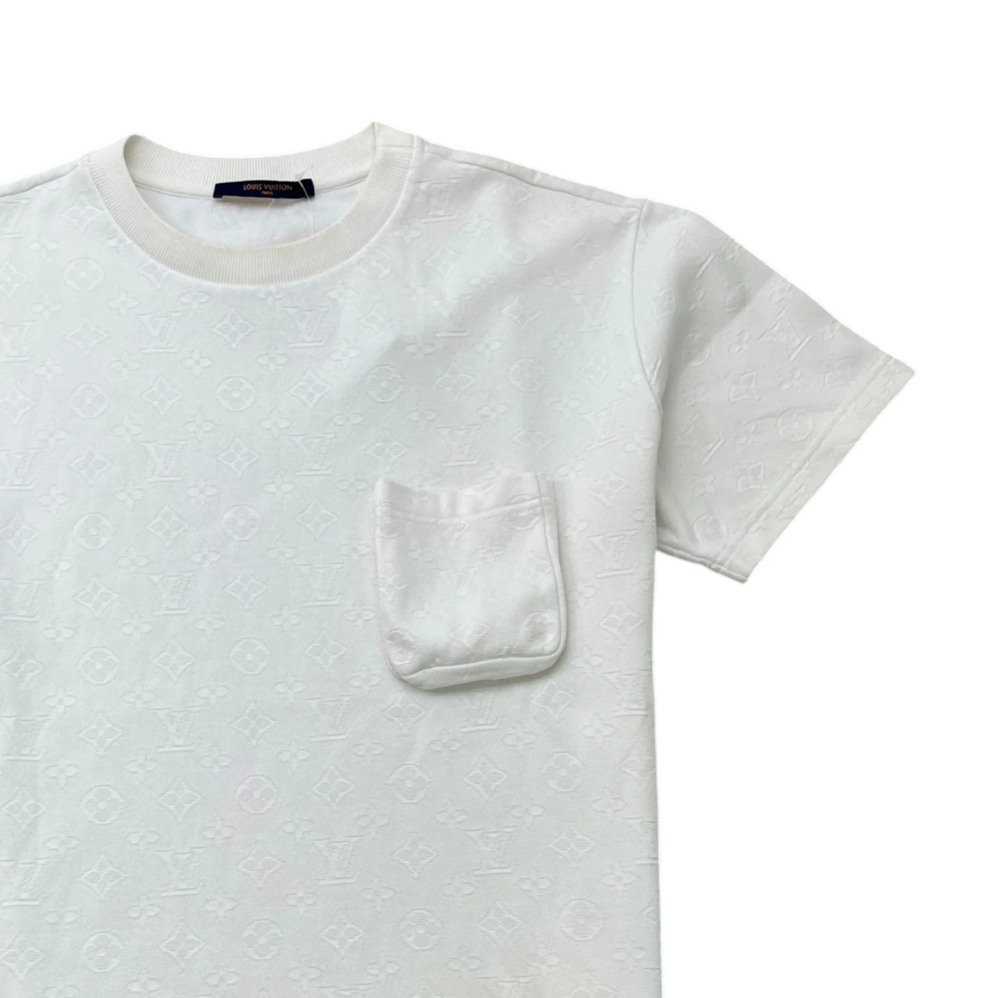 Men's Monogram Signature 3D Pocket T-Shirt White Size M - Image 3
