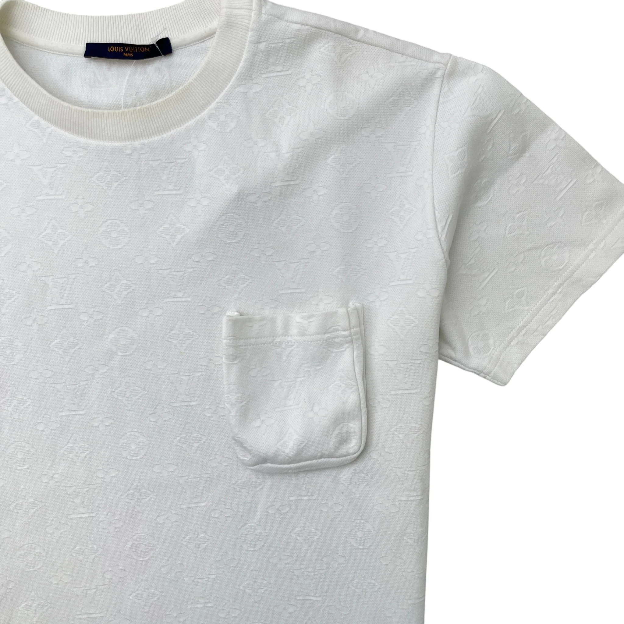 Men's Monogram Signature 3D Pocket T-Shirt White Size M - Image 5