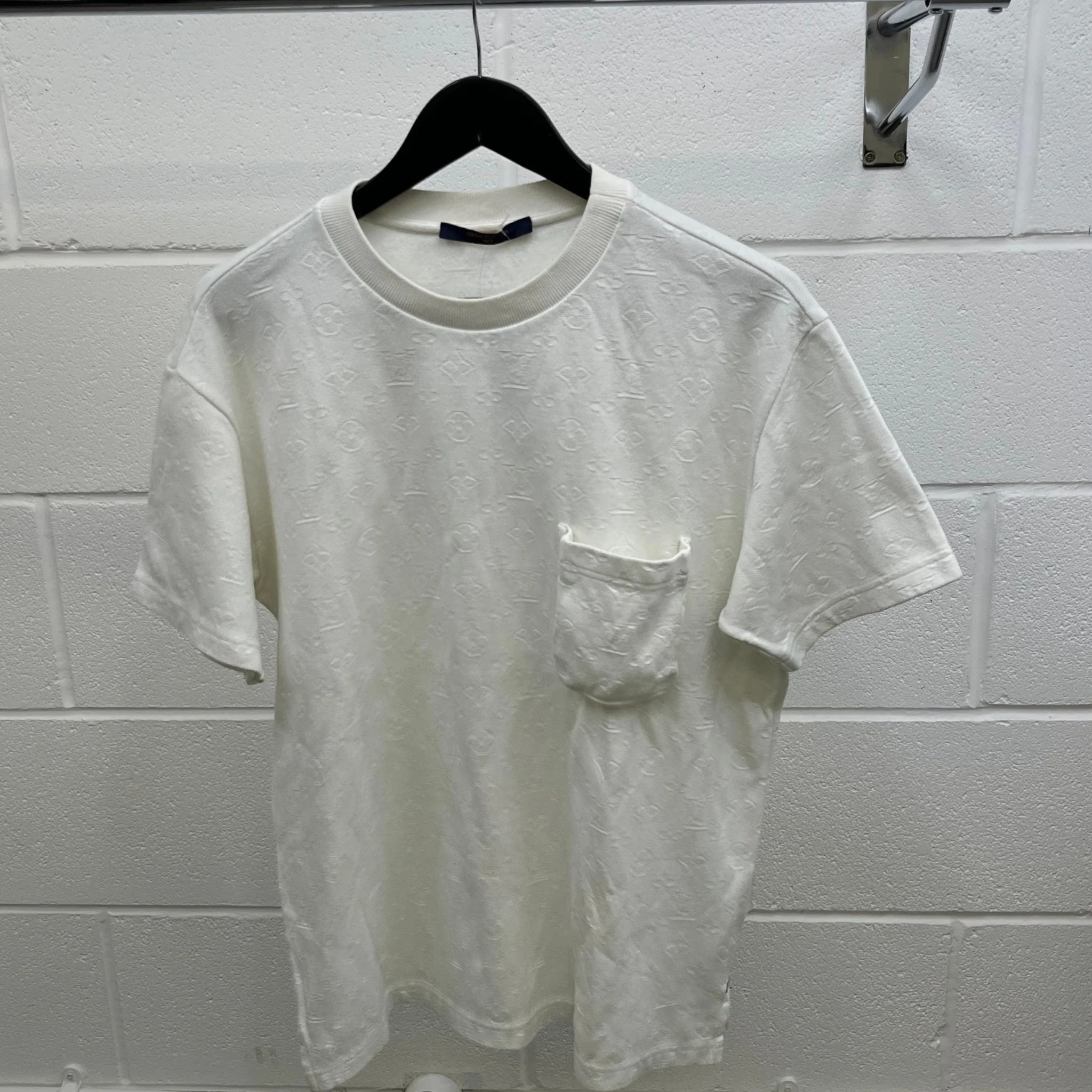 Men's Monogram Signature 3D Pocket T-Shirt White Size M - Image 8
