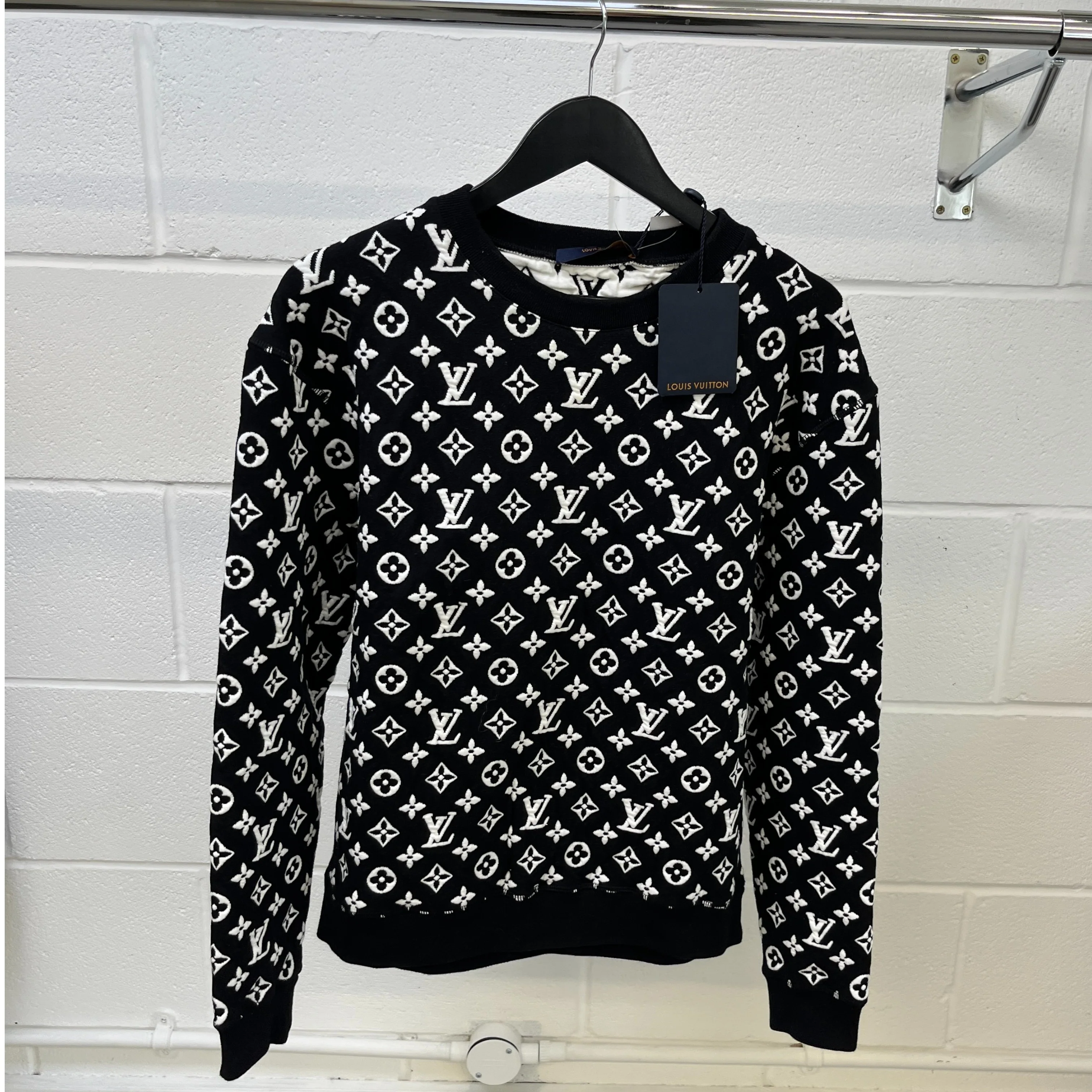 Men's Monogram Sweatshirt Black Size S - Image 9