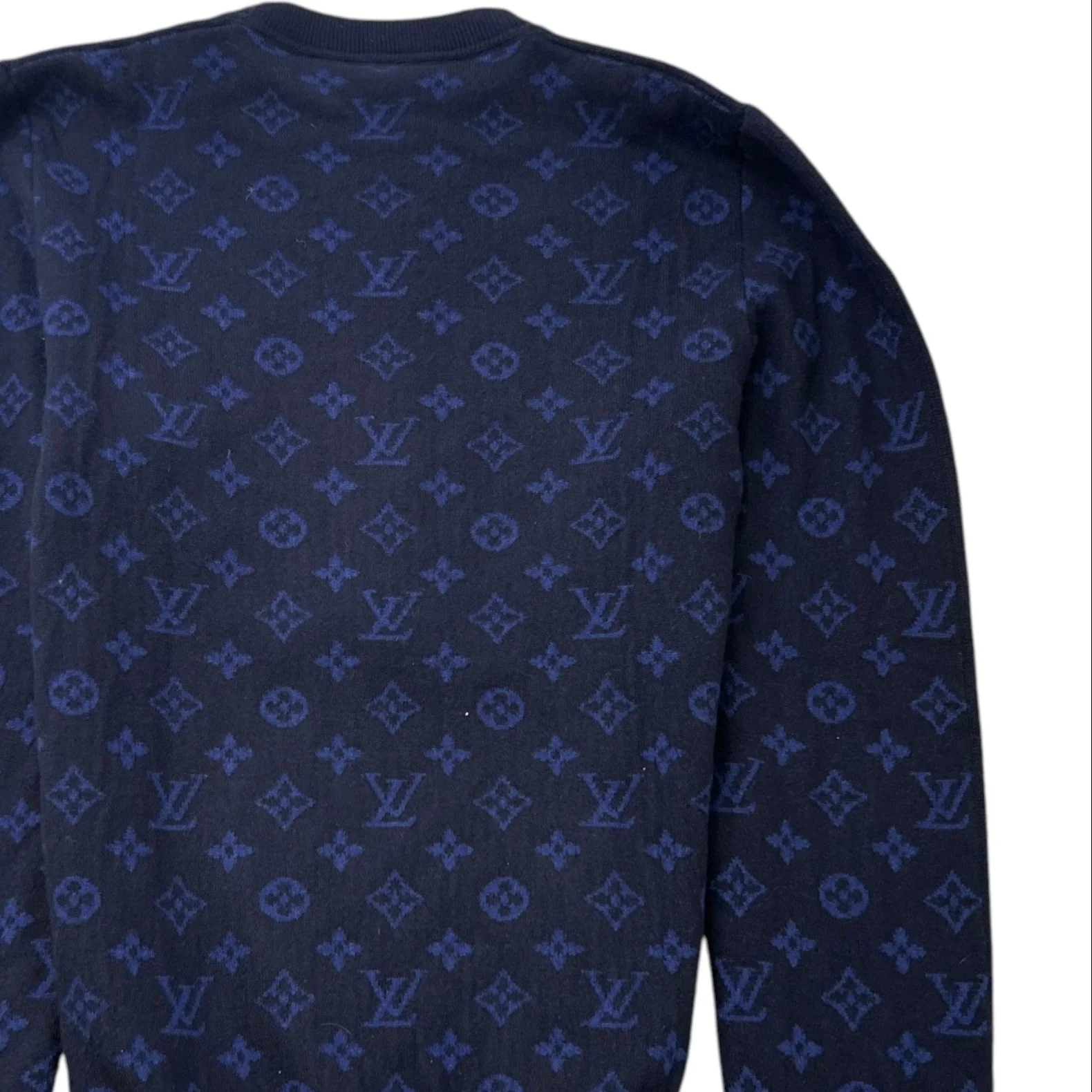 Men's Monogram Sweatshirt Navy Size M - Image 4