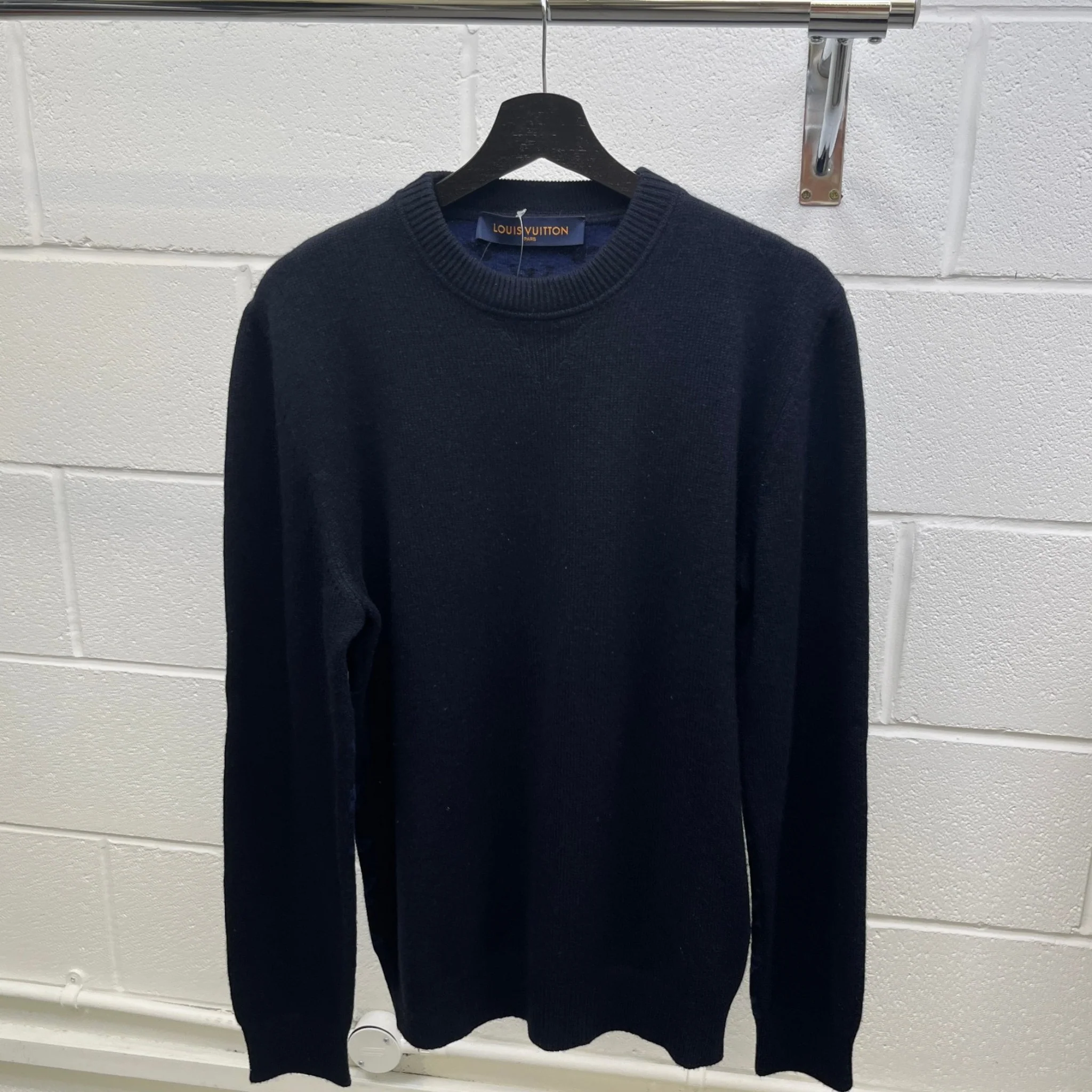 Men's Monogram Sweatshirt Navy Size M - Image 8