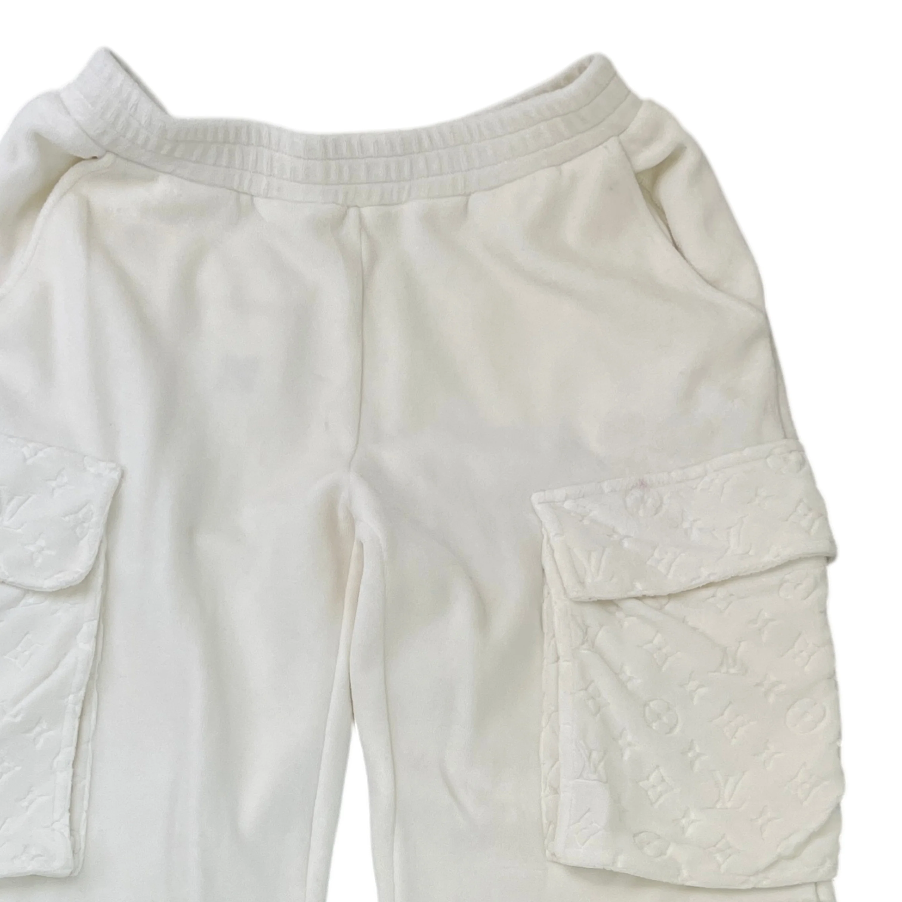 Men's Monogram Velour Joggers White Size XS - Image 3