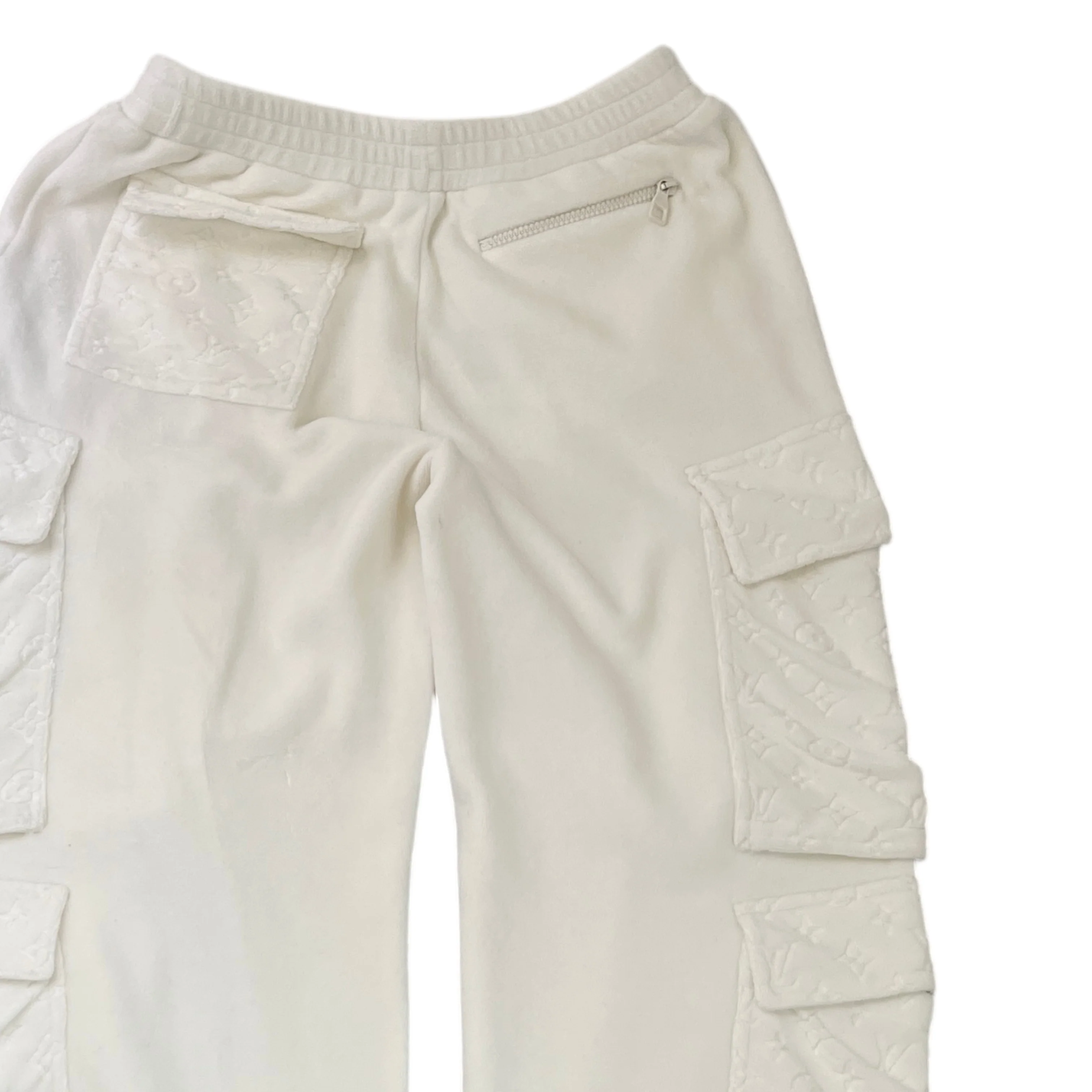 Men's Monogram Velour Joggers White Size XS - Image 4