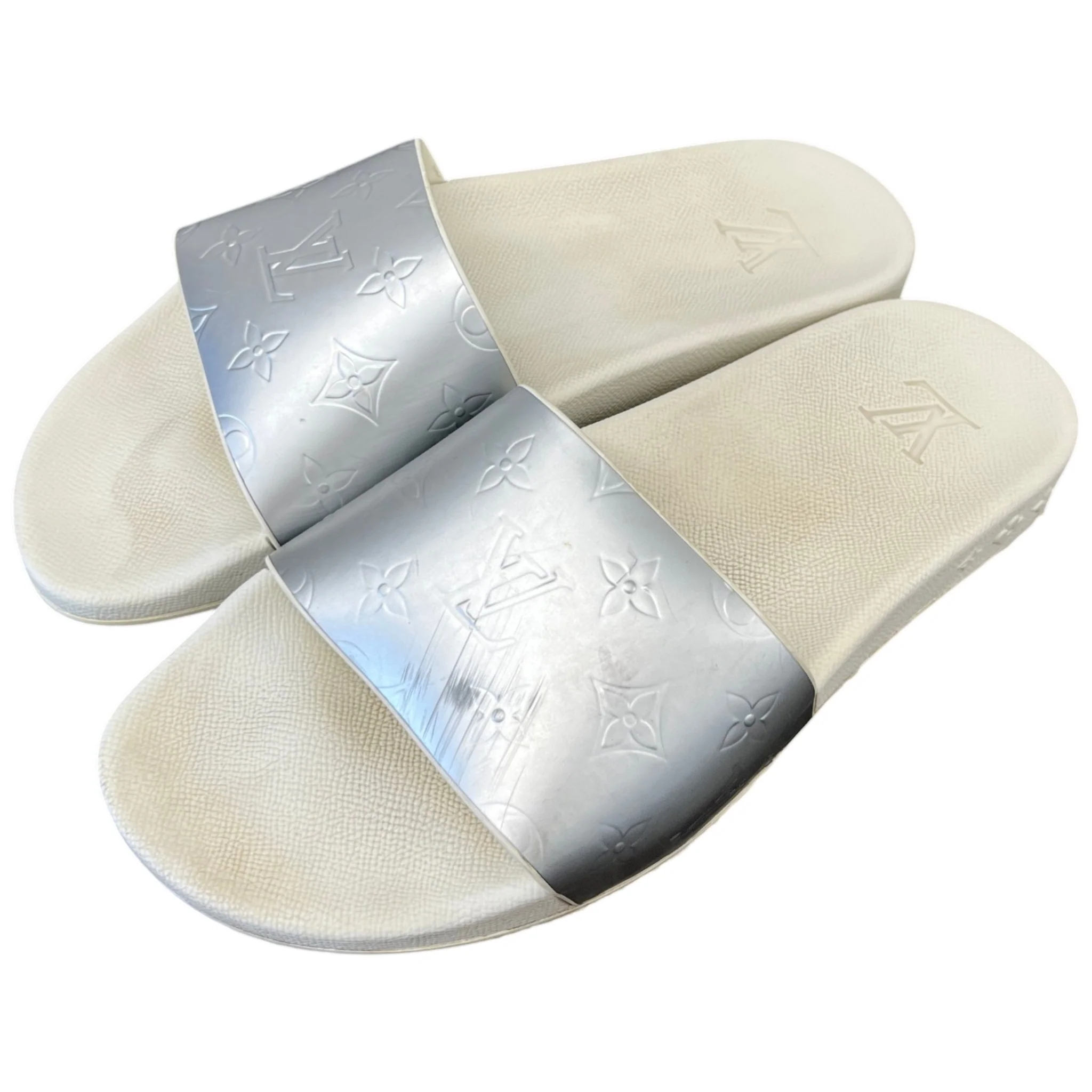 Men's Monogram Waterfront Mules Slides Silver Size EU 42 / UK 8 - Image 9