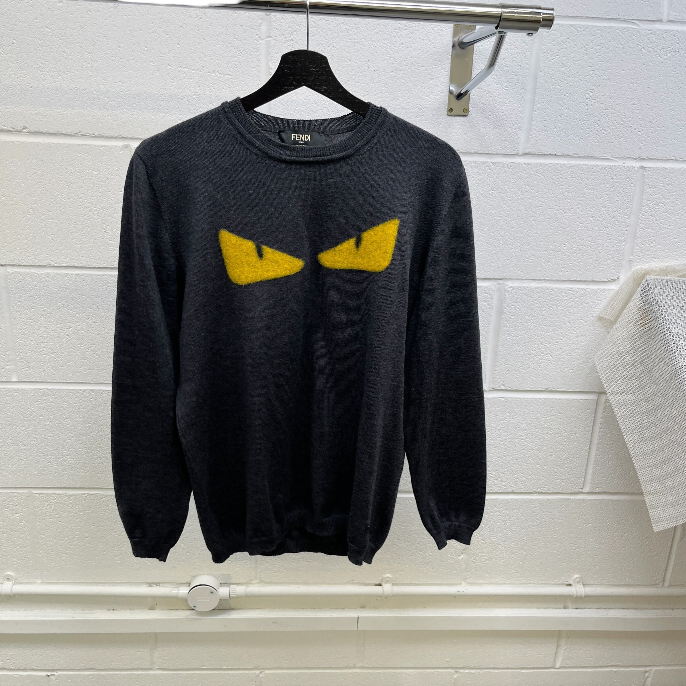 Men's Monster Eyes Jumper Grey Size IT 50 / UK L - Image 8