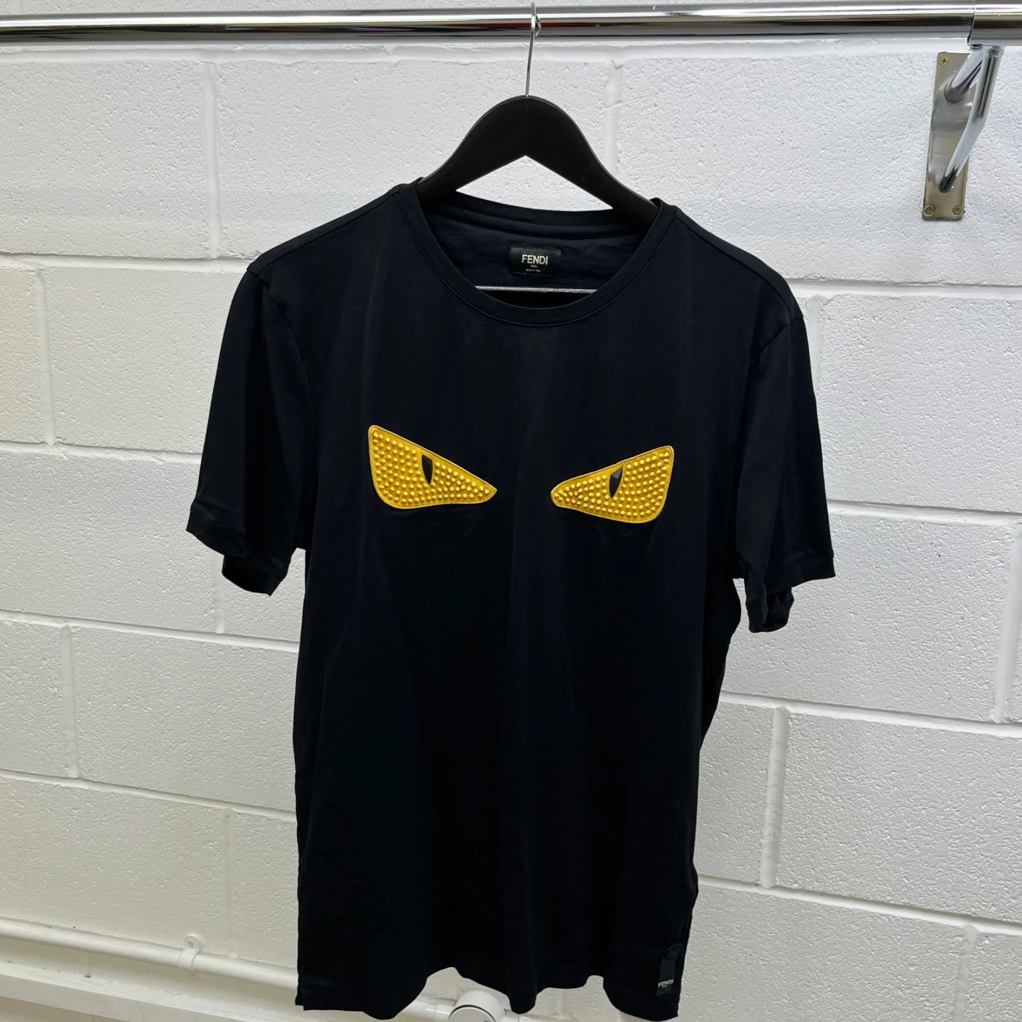 Men's Monster Eyes T-Shirt Black Size IT 52 / UK XL - Image 8