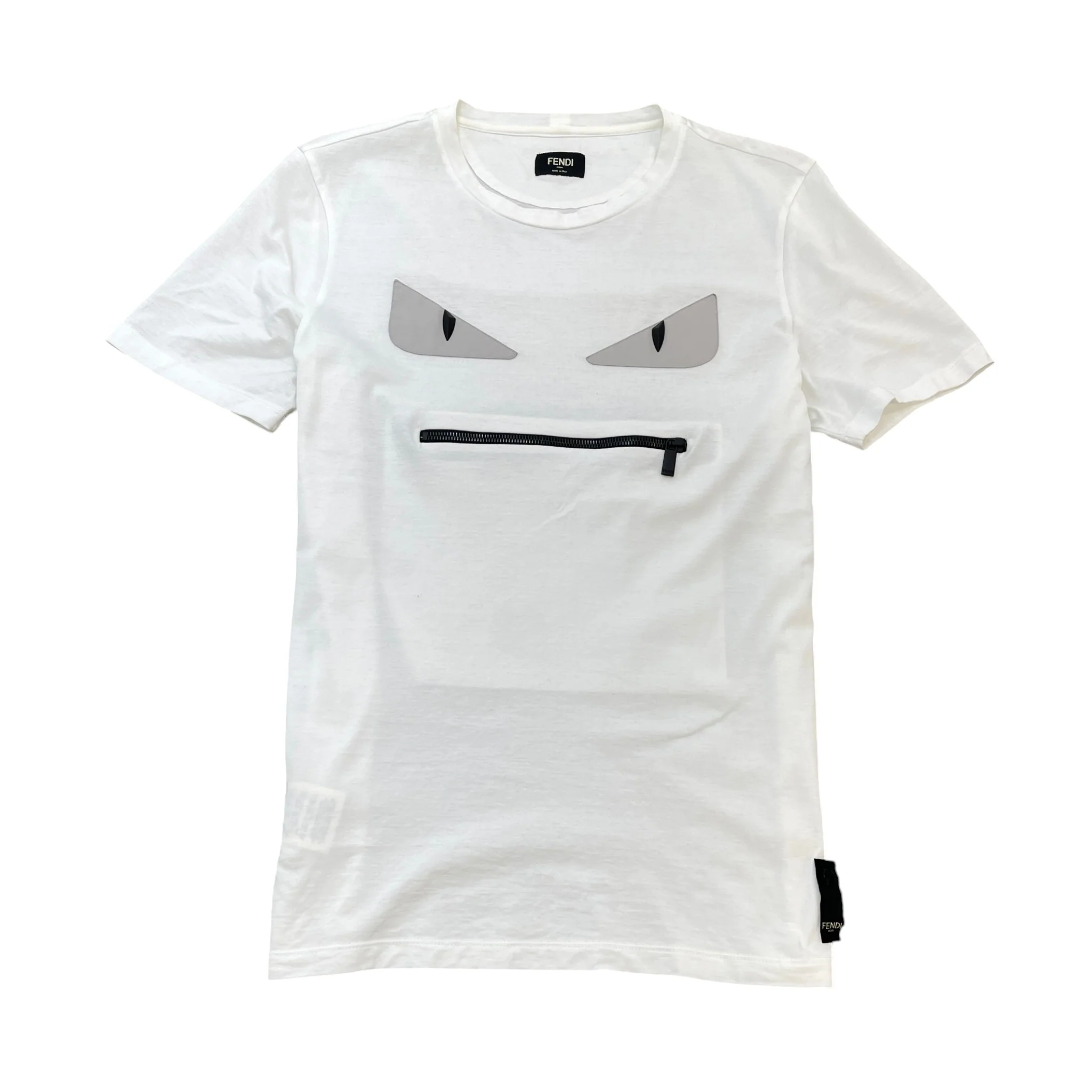 Men's Monster Face T-Shirt White Size S
