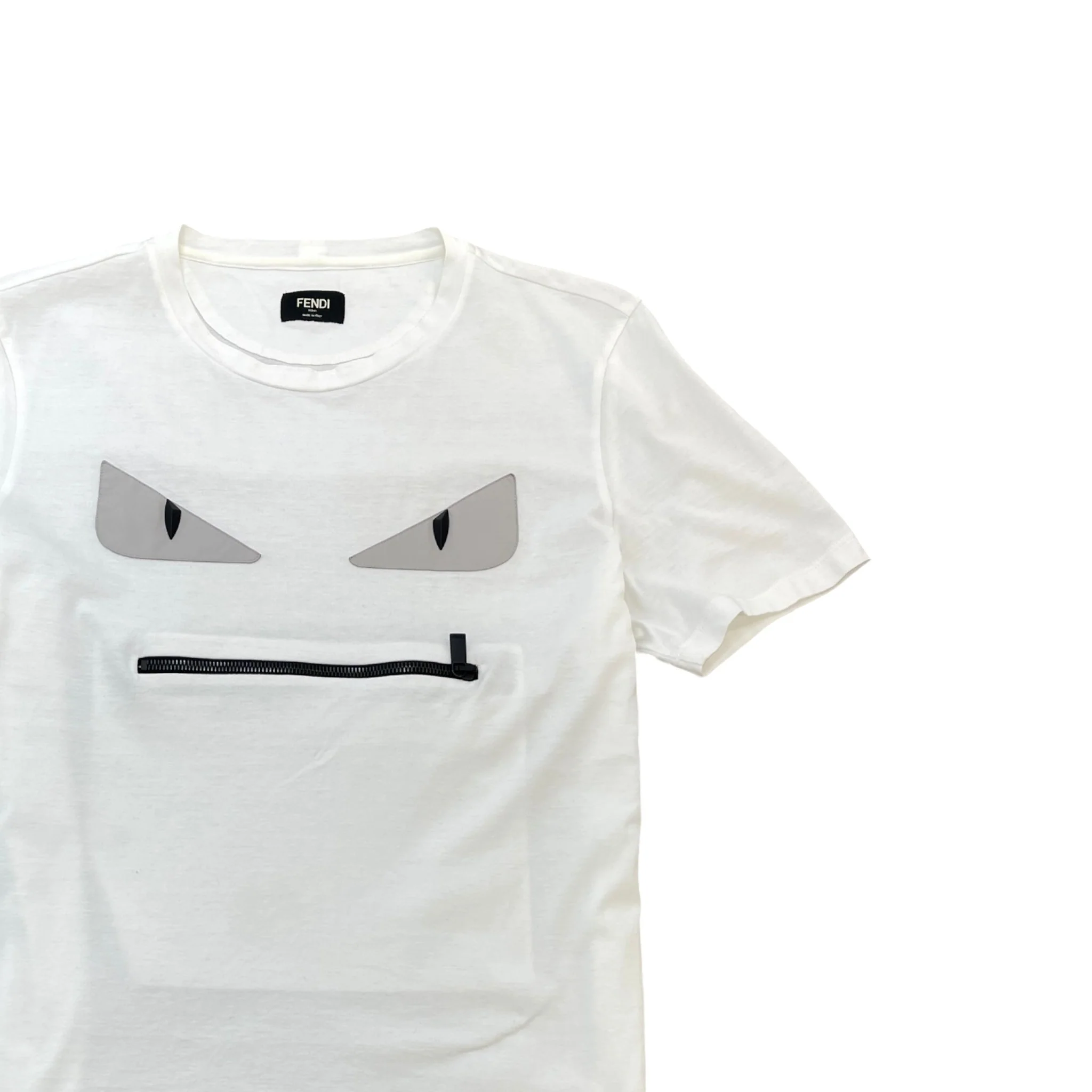 Men's Monster Face T-Shirt White Size S - Image 3
