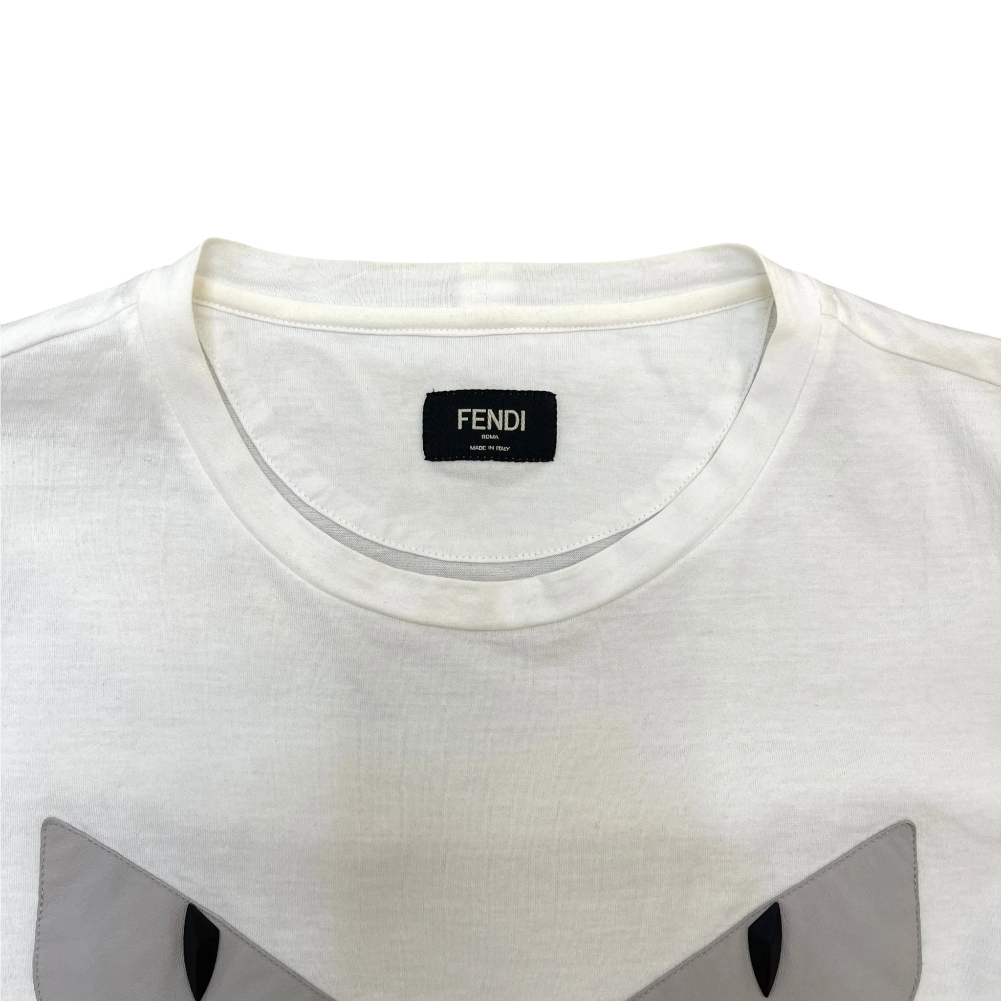 Men's Monster Face T-Shirt White Size S - Image 5