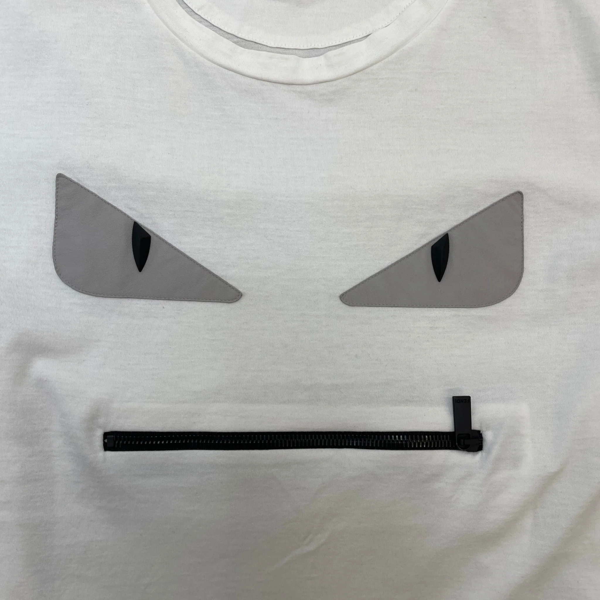 Men's Monster Face T-Shirt White Size S - Image 6