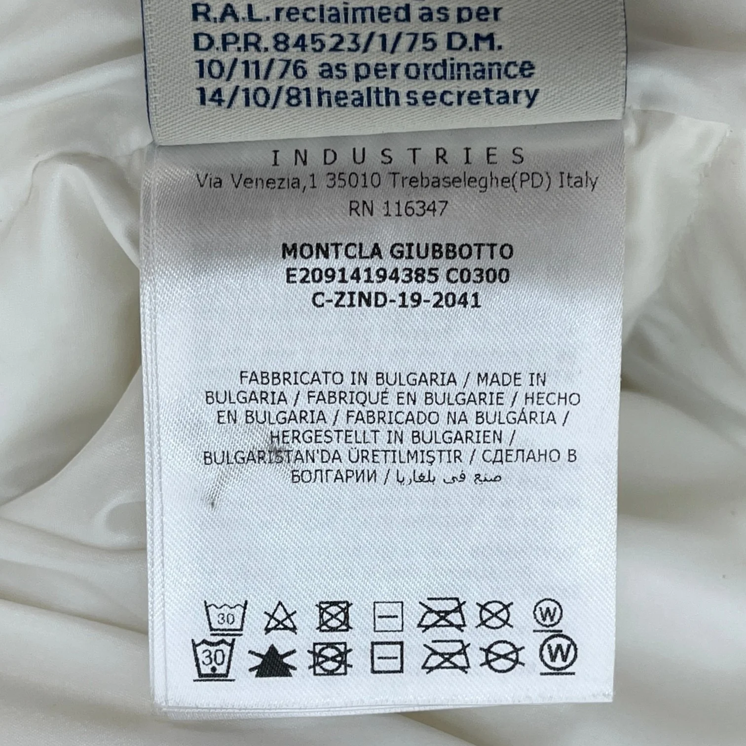 Men's Montcla Down Jacket White Size 1 / S - Image 7