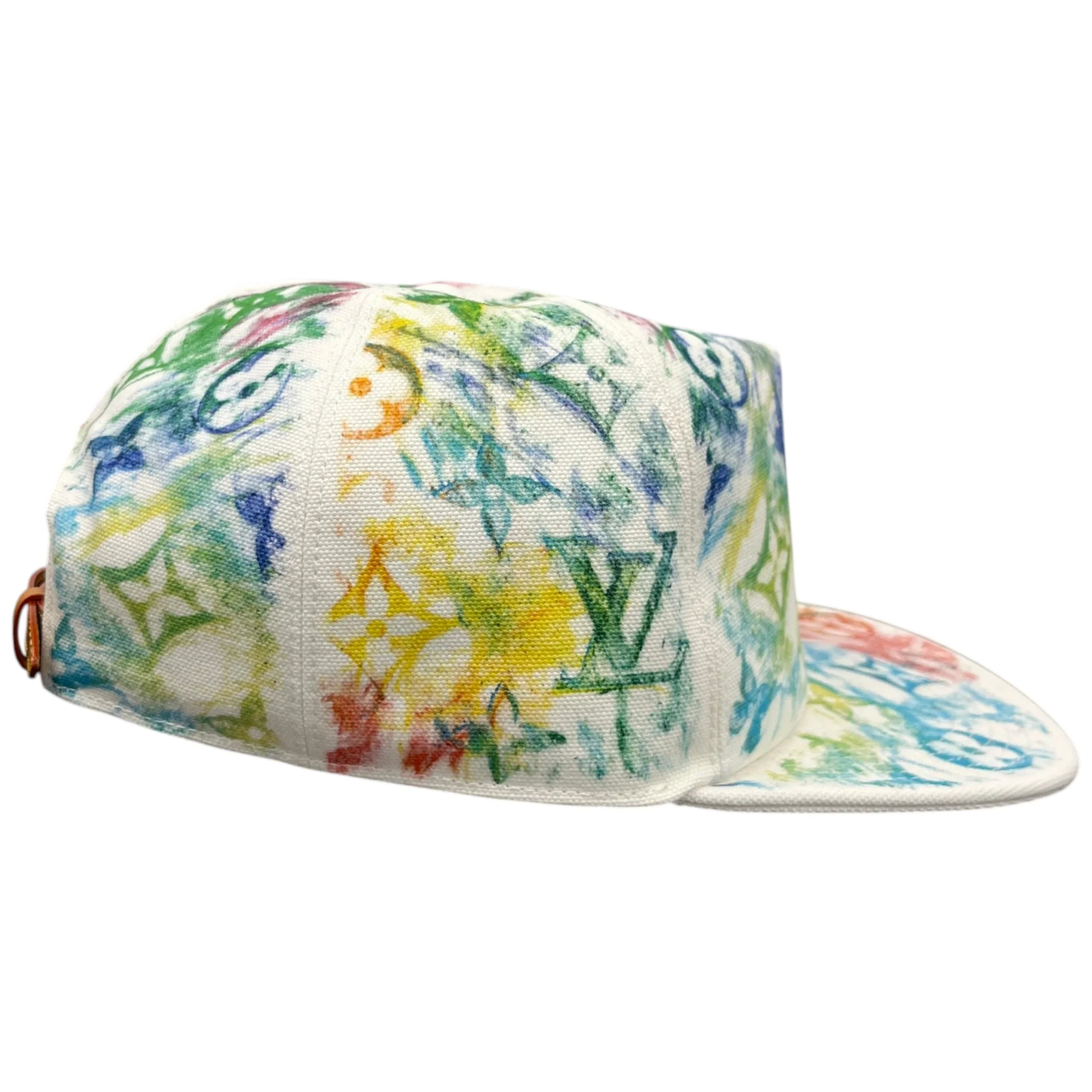 Men's Multicolor Watercolor Hat White - Image 5
