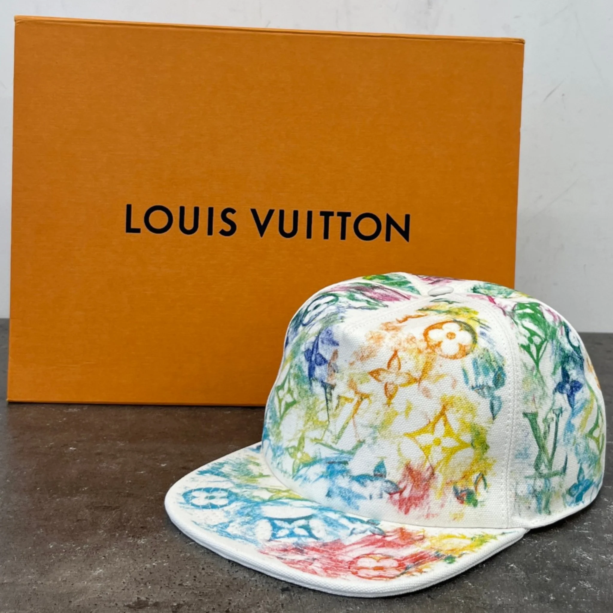 Men's Multicolor Watercolor Hat White - Image 8