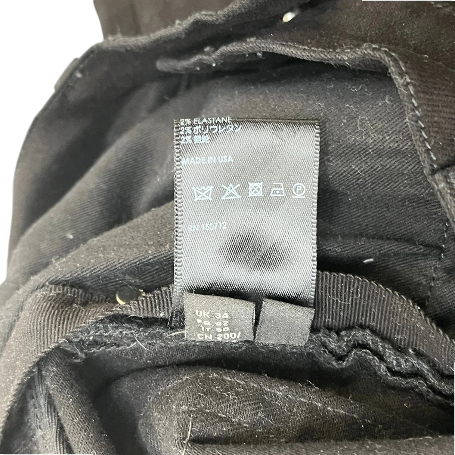 Men's Mx1 Distressed Bandana Jeans Black Size Waist 34" - Image 12