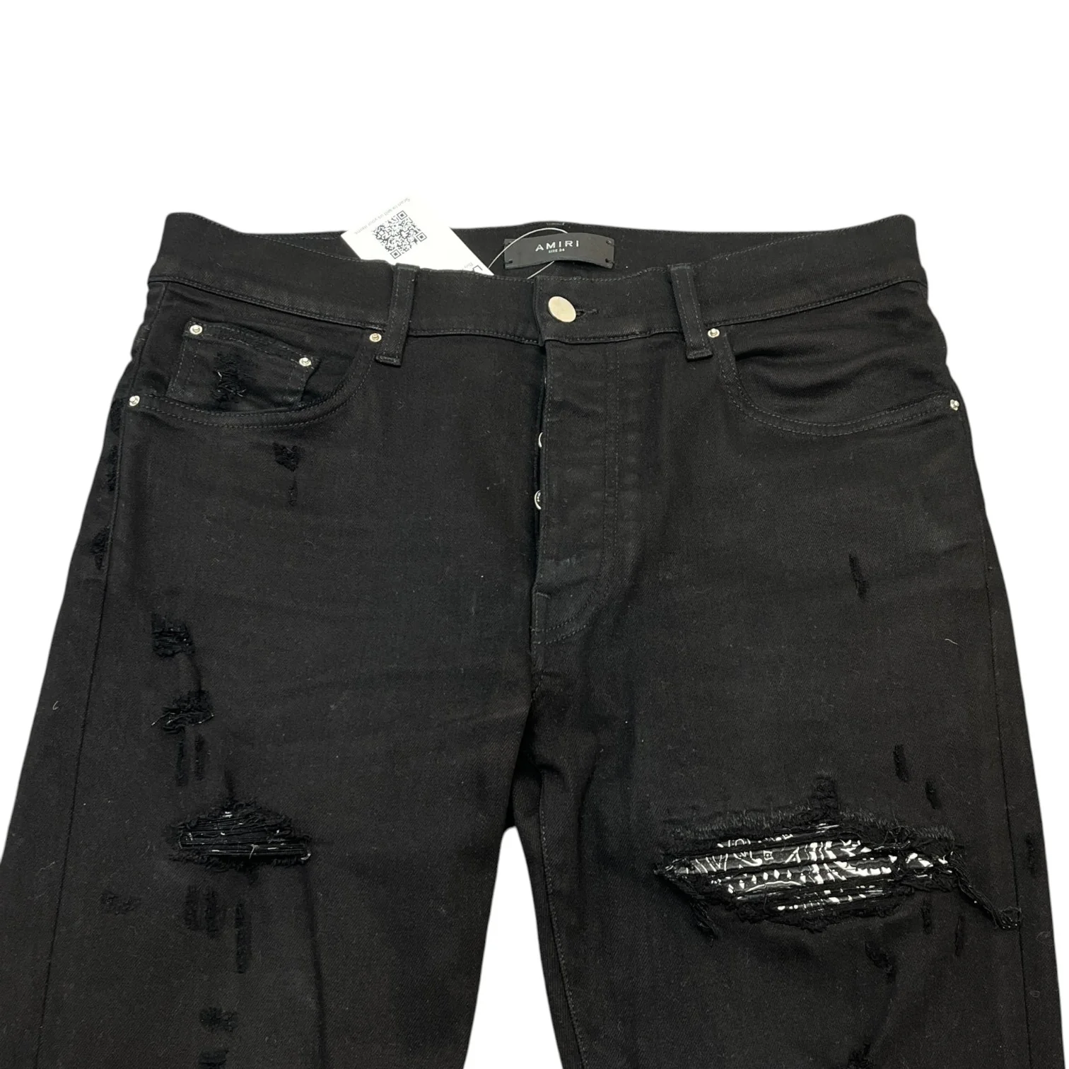 Men's Mx1 Distressed Bandana Jeans Black Size Waist 34" - Image 5