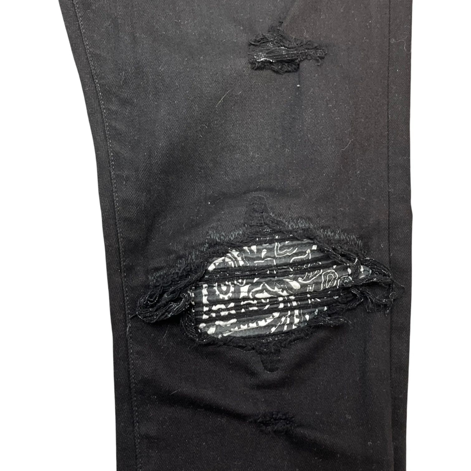 Men's Mx1 Distressed Bandana Jeans Black Size Waist 34" - Image 6