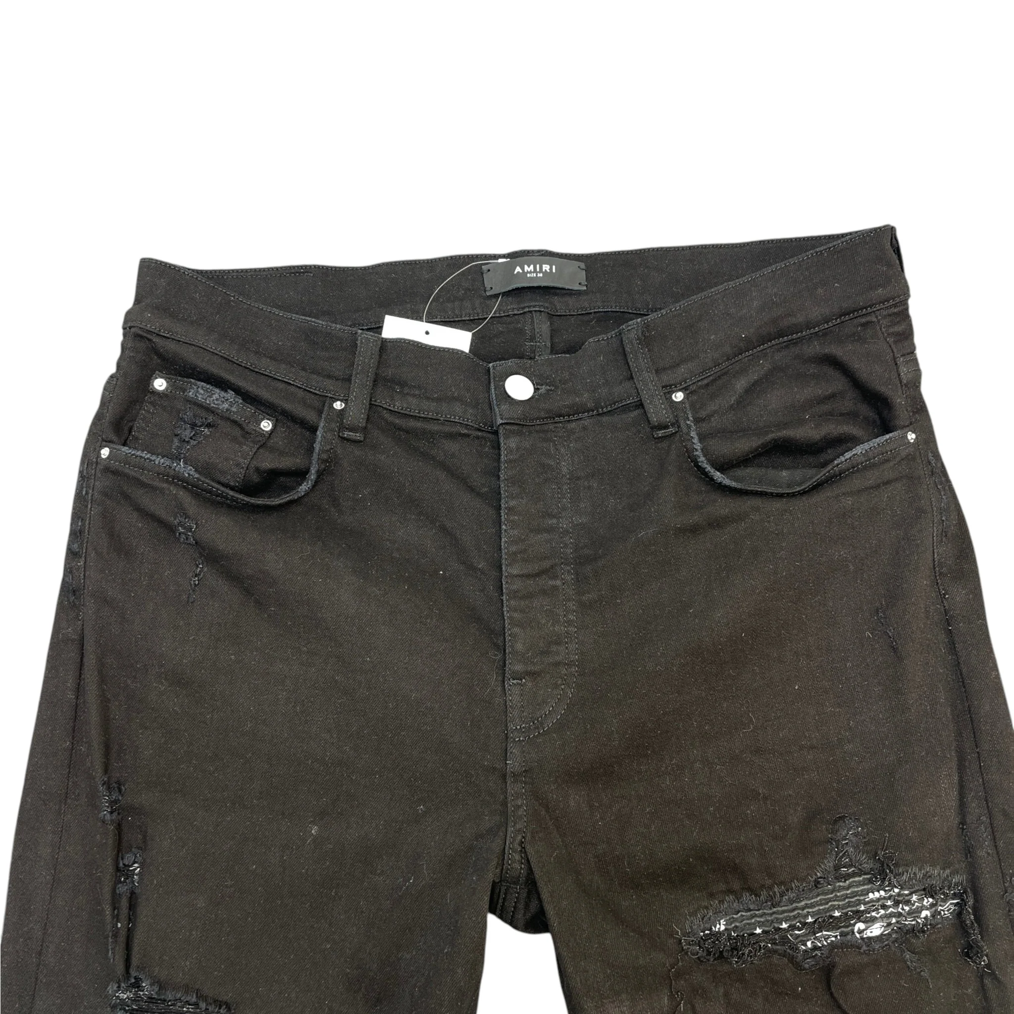 Men's Mx1 Distressed Bandana Jeans Black Size Waist 38" - Image 8