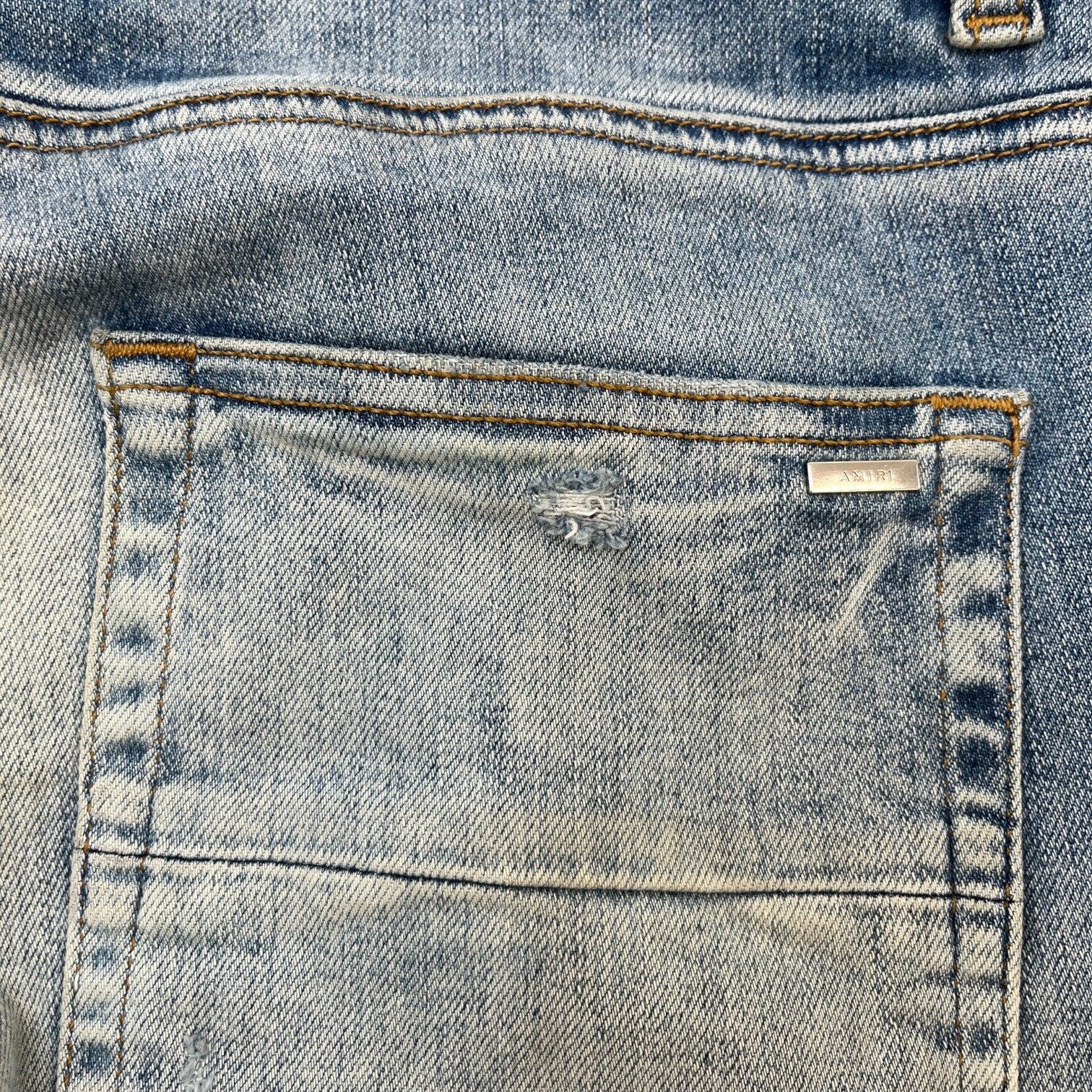 Men's Mx1 Distressed Bandana Jeans Blue Size Waist 32" - Image 11