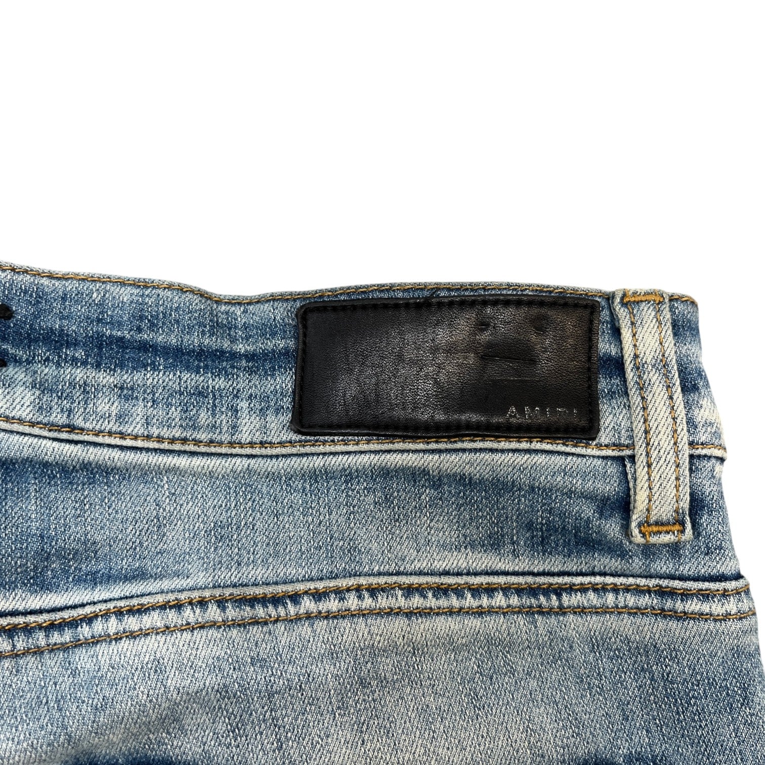 Men's Mx1 Distressed Bandana Jeans Blue Size Waist 32" - Image 7