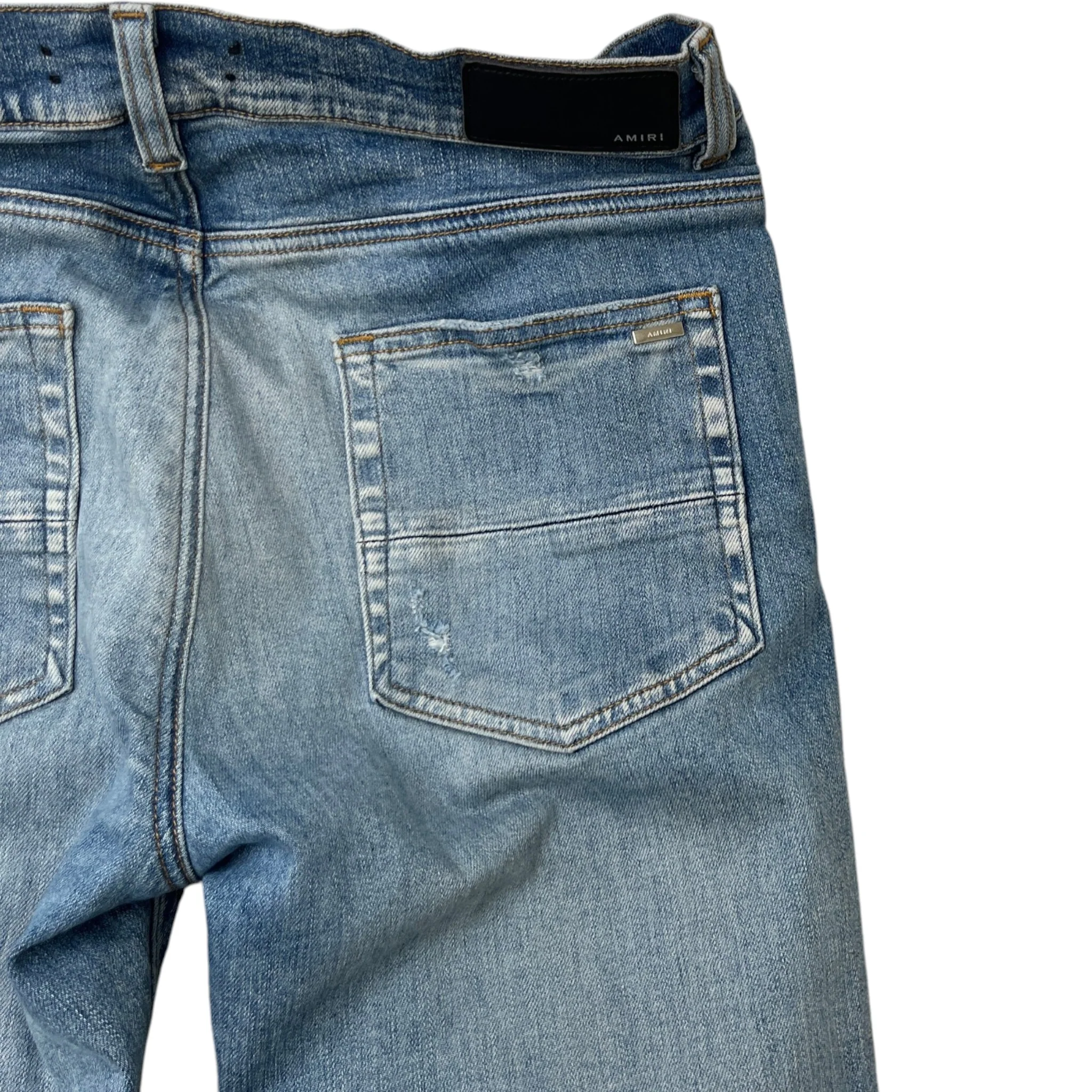 Men's Mx1 Distressed Bandana Jeans Blue Size Waist 33" - Image 6