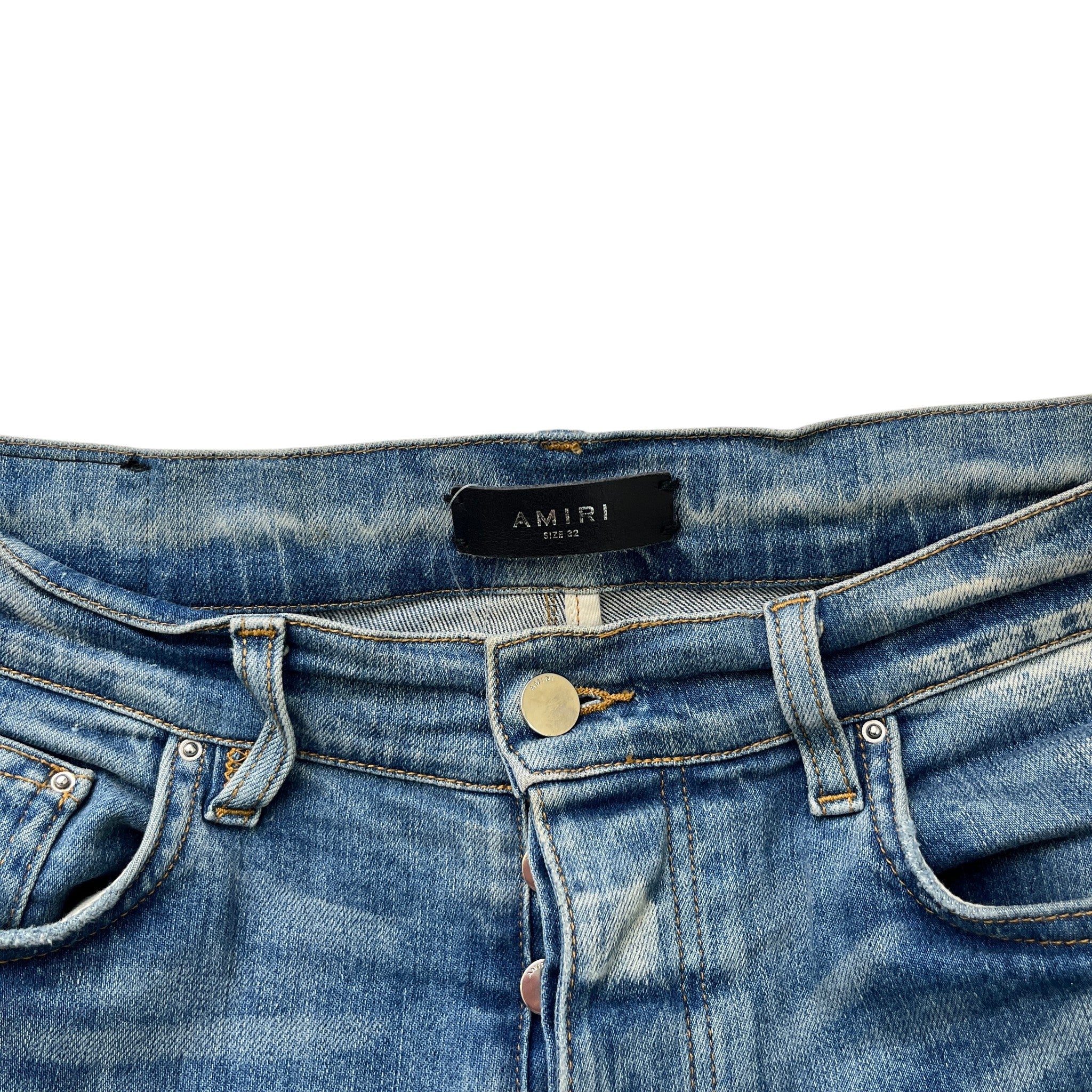 Men's Mx1 Distressed Bandana Jeans Blue Size Waist 33" - Image 6