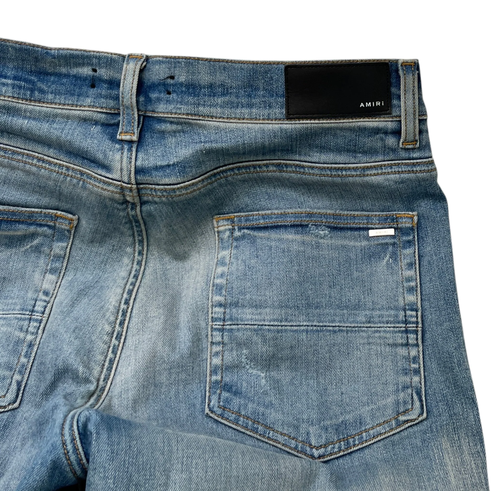 Men's Mx1 Distressed Bandana Jeans Blue Size Waist 33" - Image 7