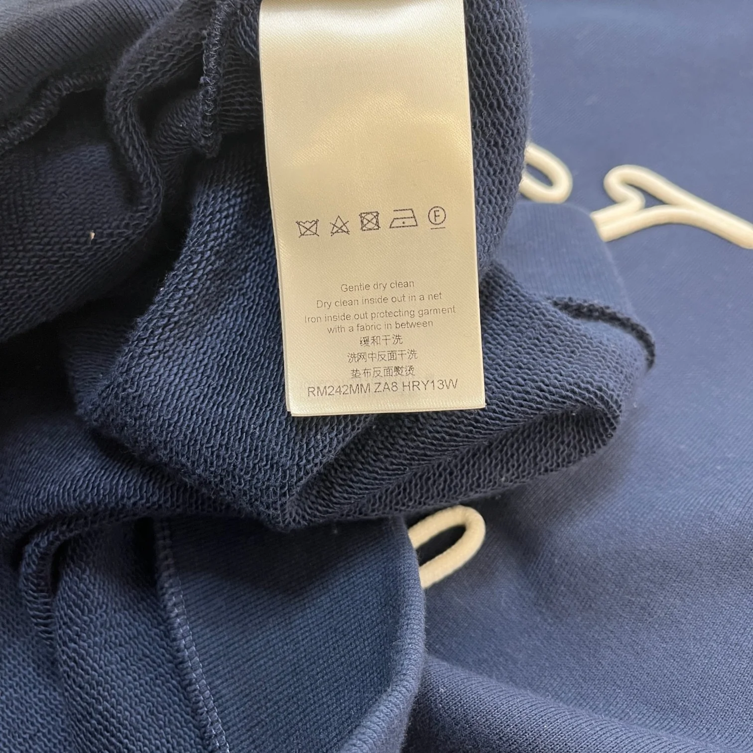 Men's Nautical Ropes Hoodie Navy Size S - Image 10