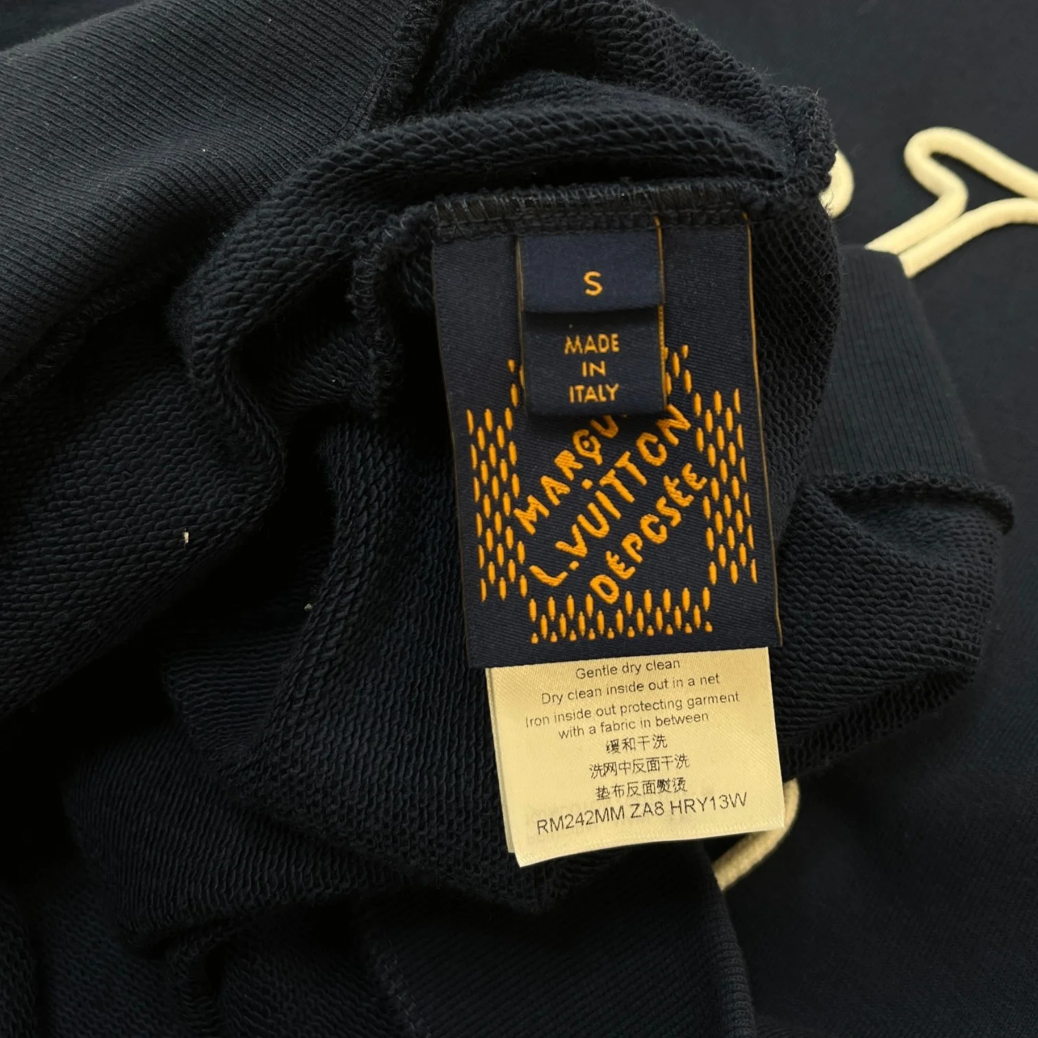 Men's Nautical Ropes Hoodie Navy Size S - Image 9