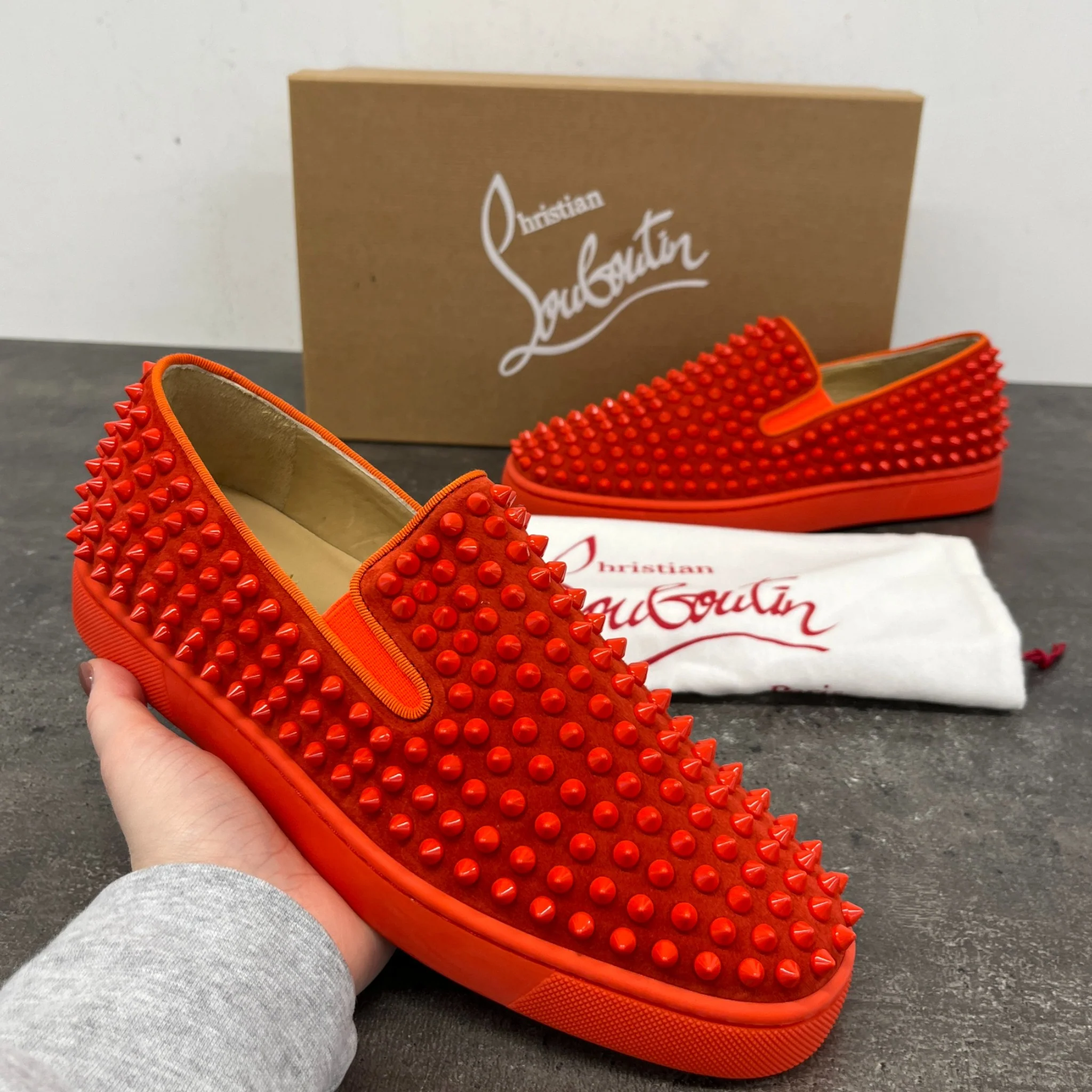 Men's Nazapunta Flat Spikes Loafers Red Size EU 40 / UK 6 - Image 12