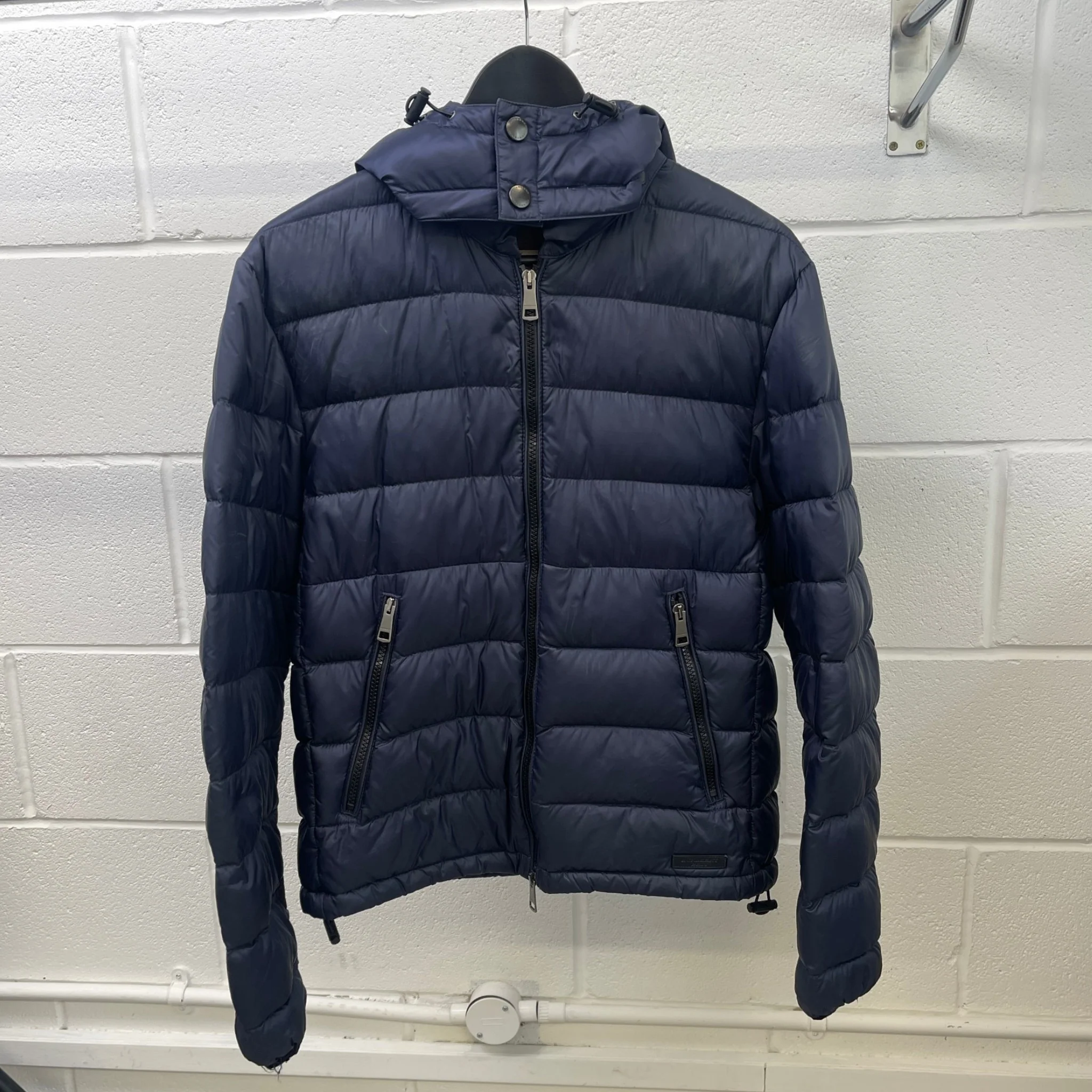 Men's Nova Check Brit Down Jacket Navy Size L - Image 11