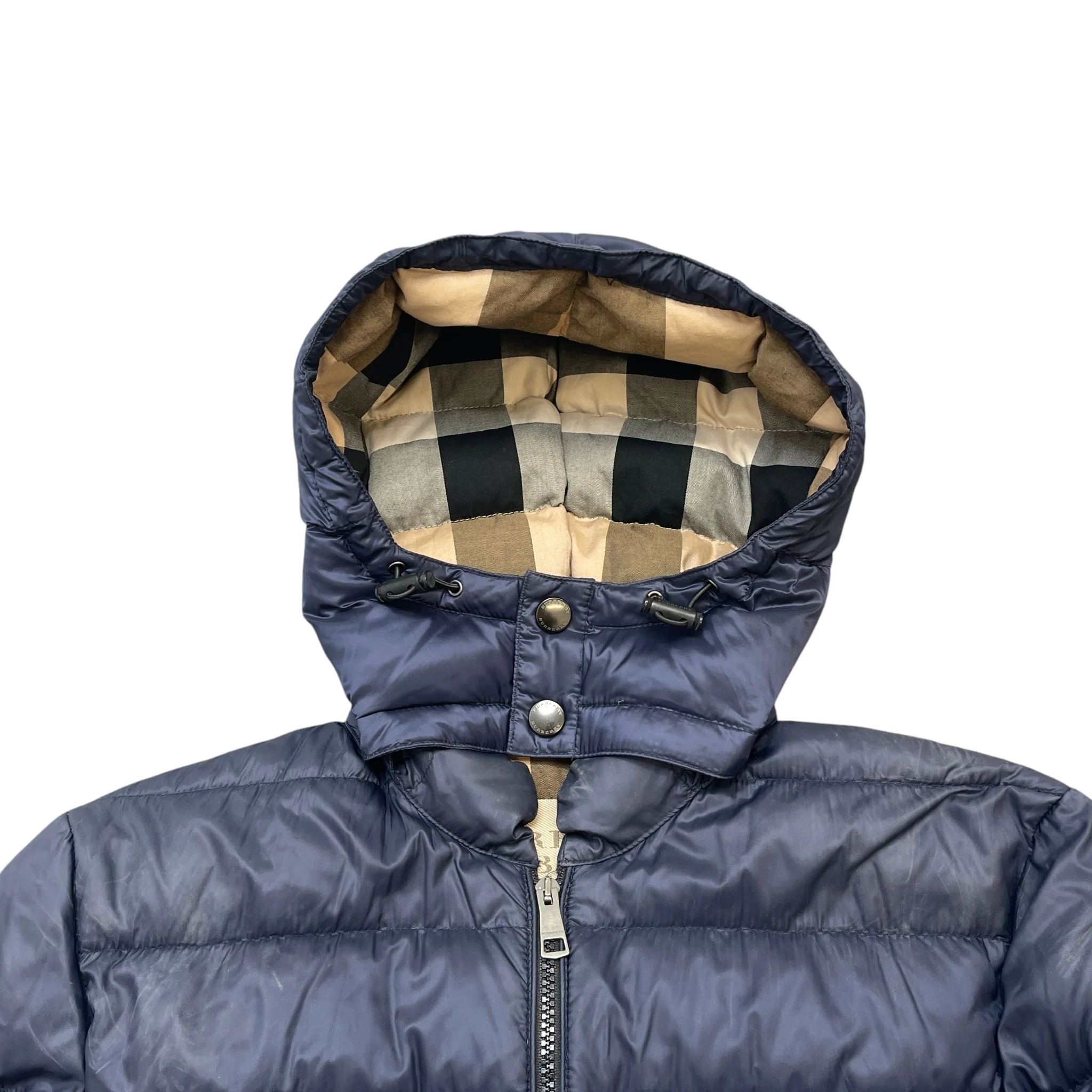 Men's Nova Check Brit Down Jacket Navy Size L - Image 8