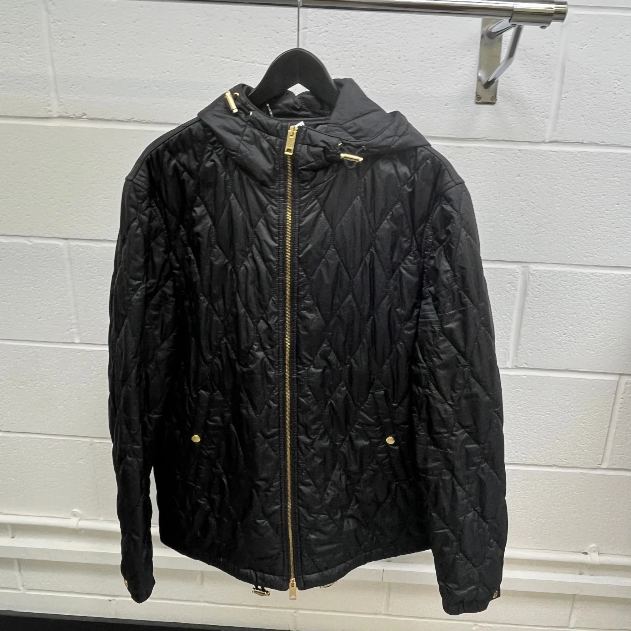 Men's Nova Check Lined Quilted Jacket Black Size XXL - Image 9