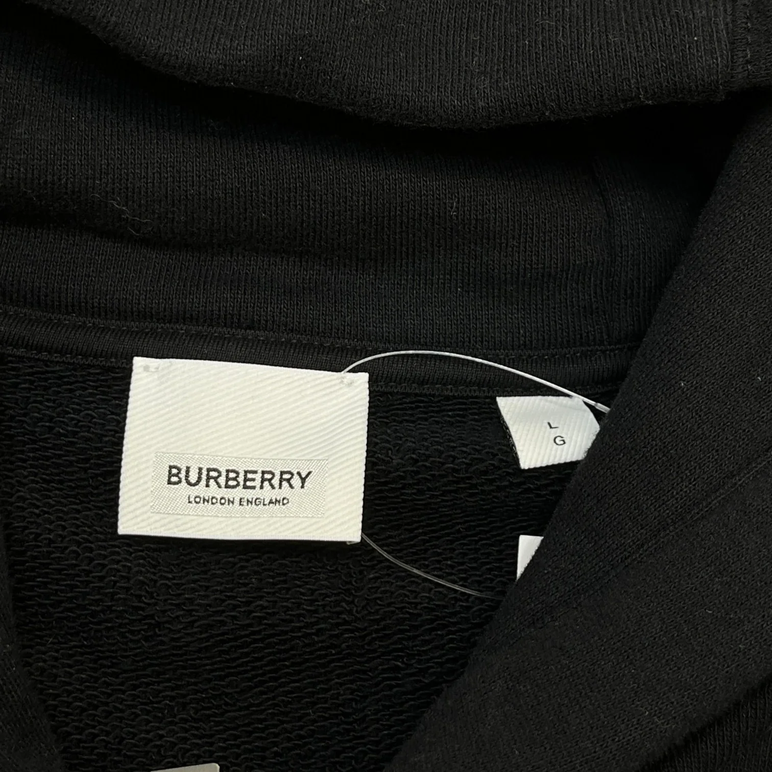 Men's Nova Check Logo Hoodie Black Size L - Image 5