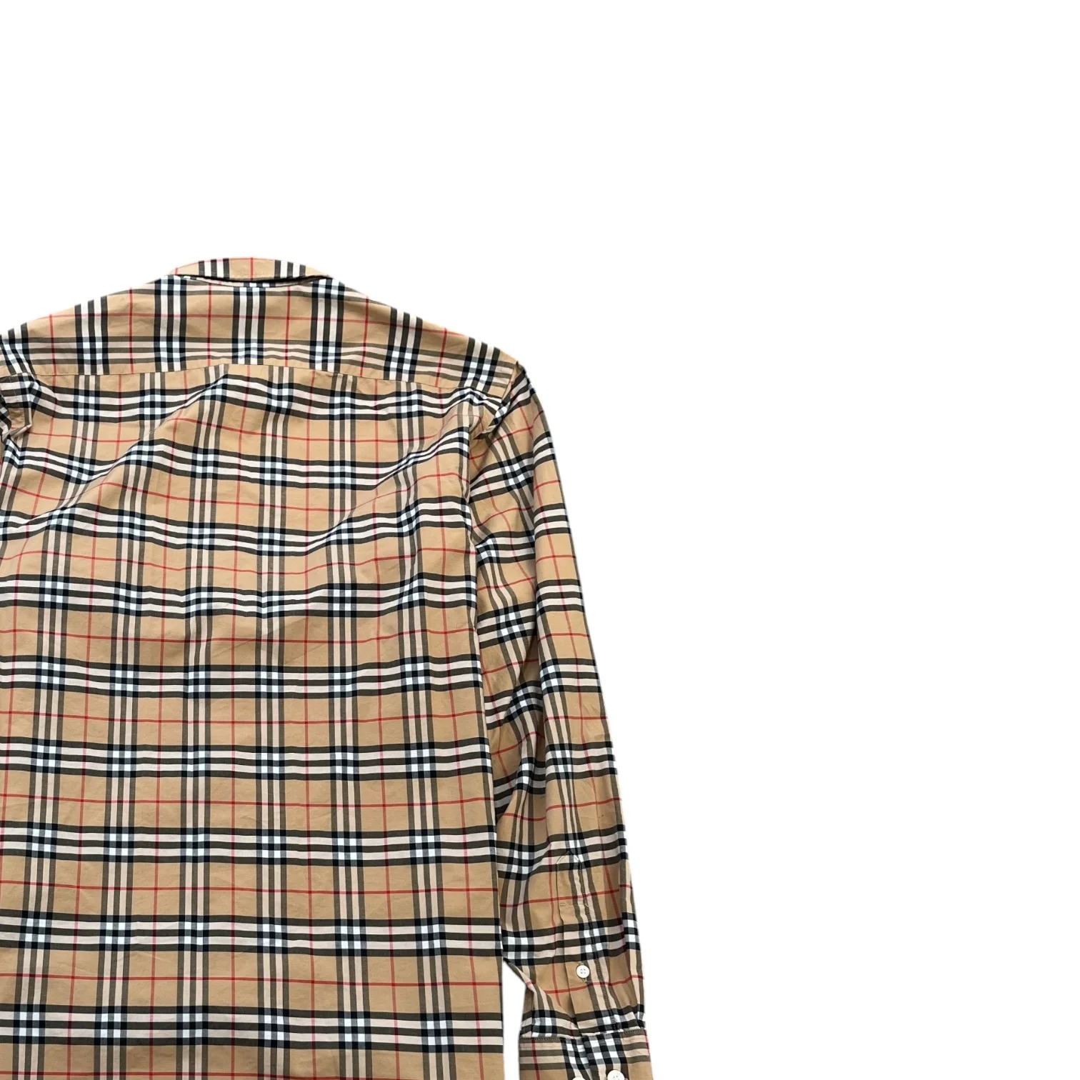 Men's Nova Check Long Sleeve Shirt Beige Size M - Image 4