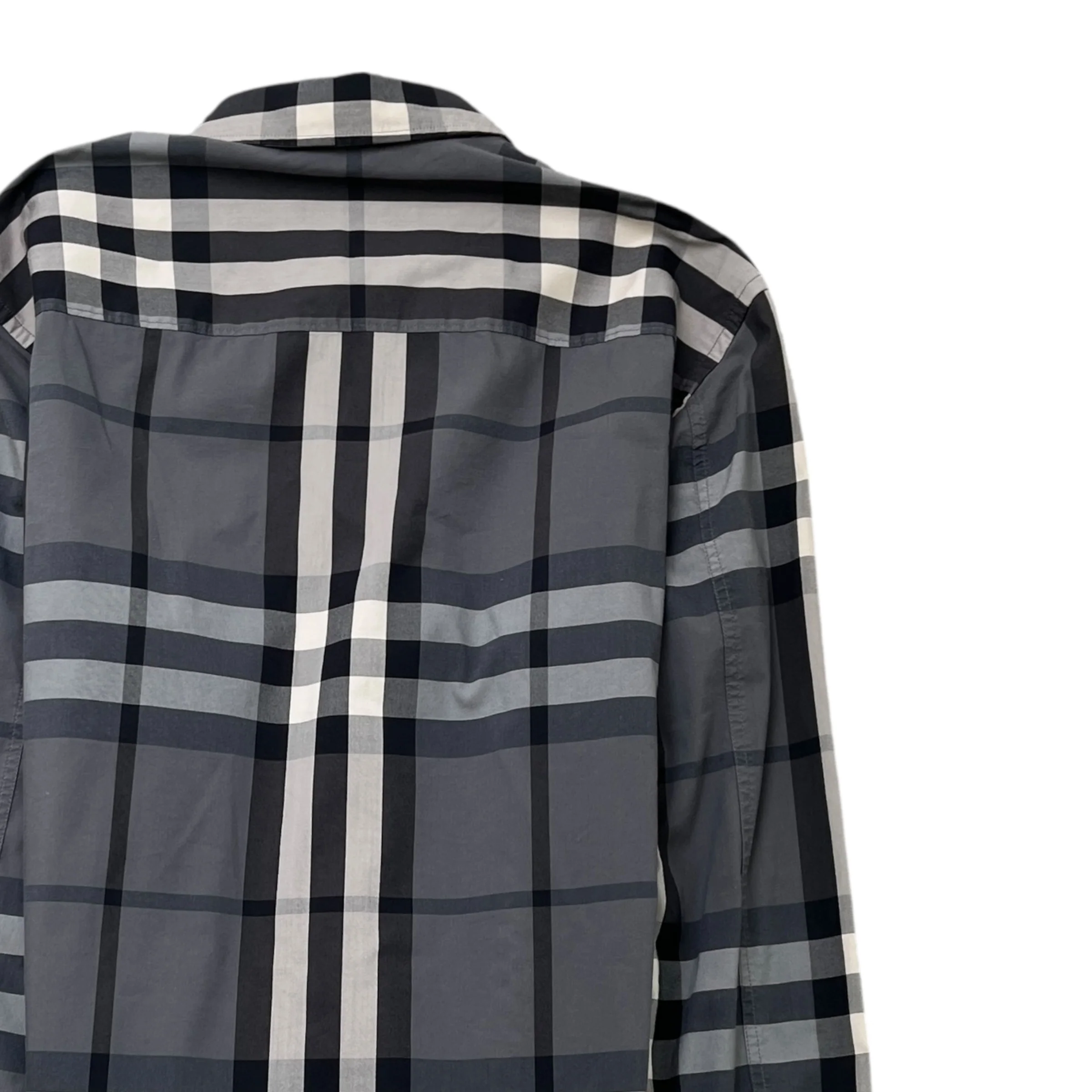 Men's Nova Check Long Sleeve Shirt Grey Size S - Image 4