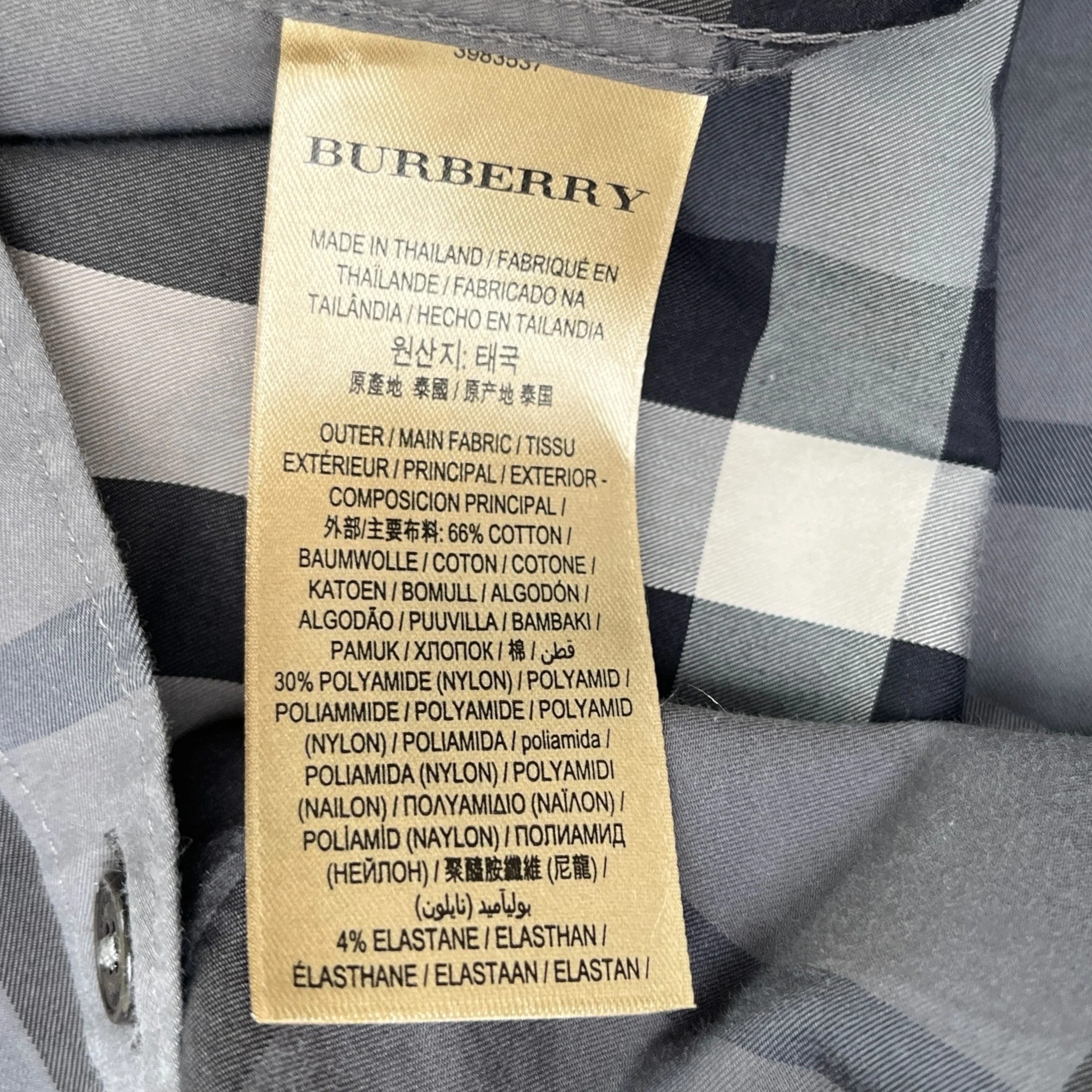 Men's Nova Check Long Sleeve Shirt Grey Size S - Image 5