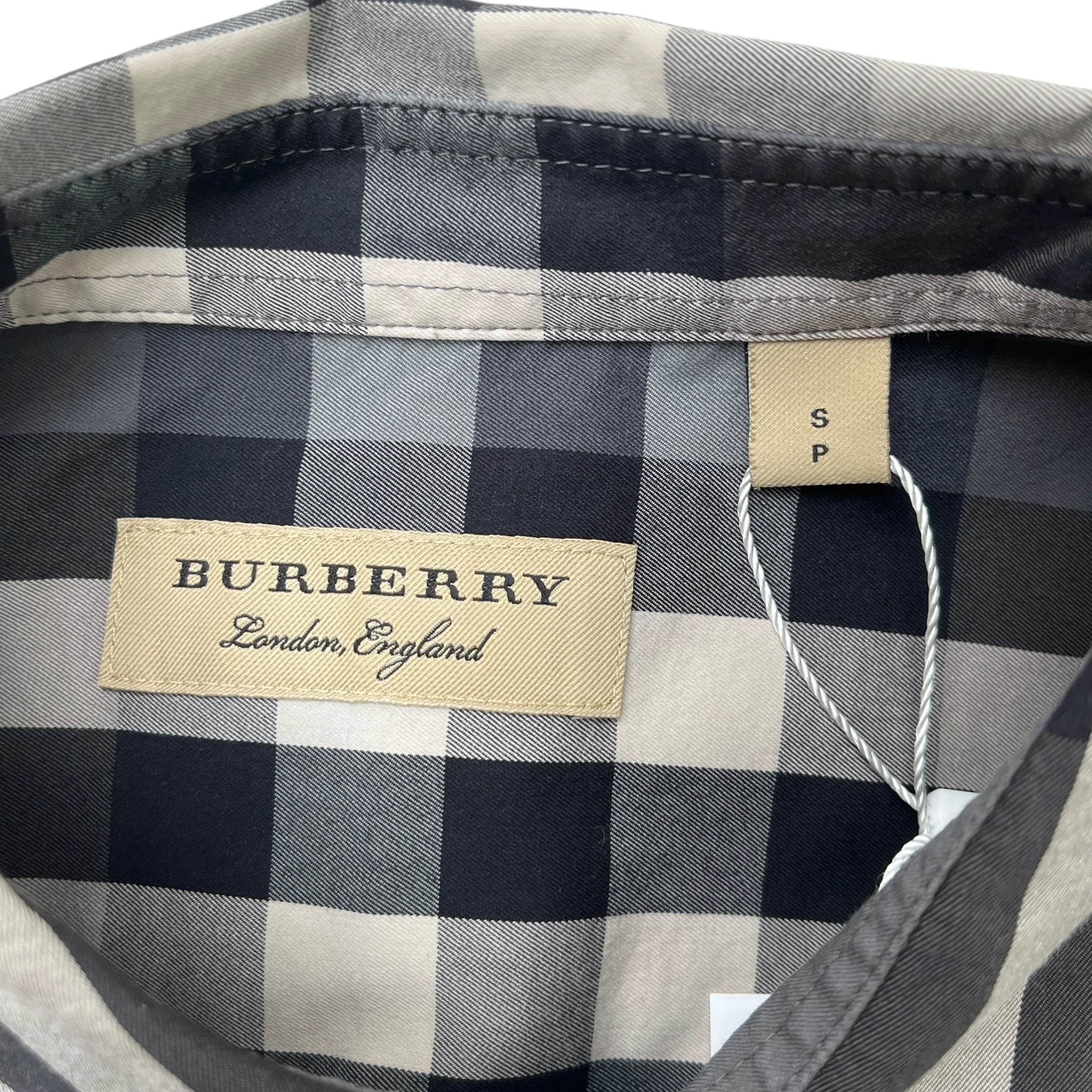 Men's Nova Check Long Sleeve Shirt Grey Size S - Image 6