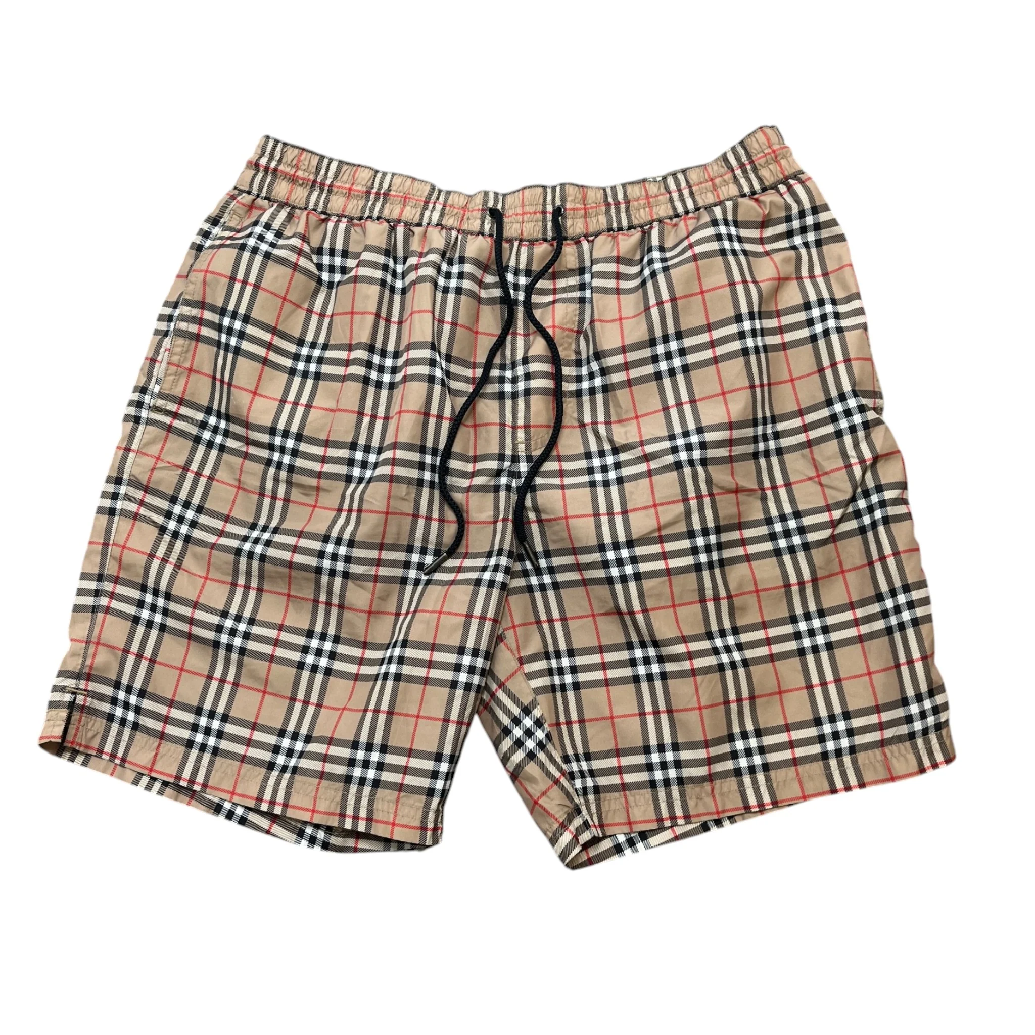 Men's Nova Check Swim Shorts Beige Size M
