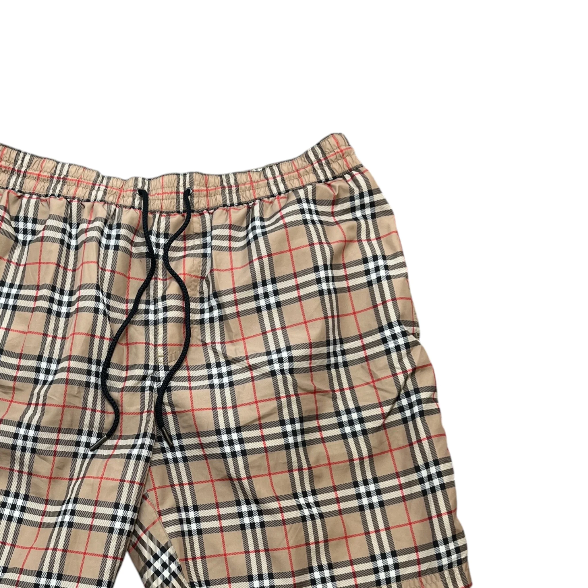 Men's Nova Check Swim Shorts Beige Size M - Image 3