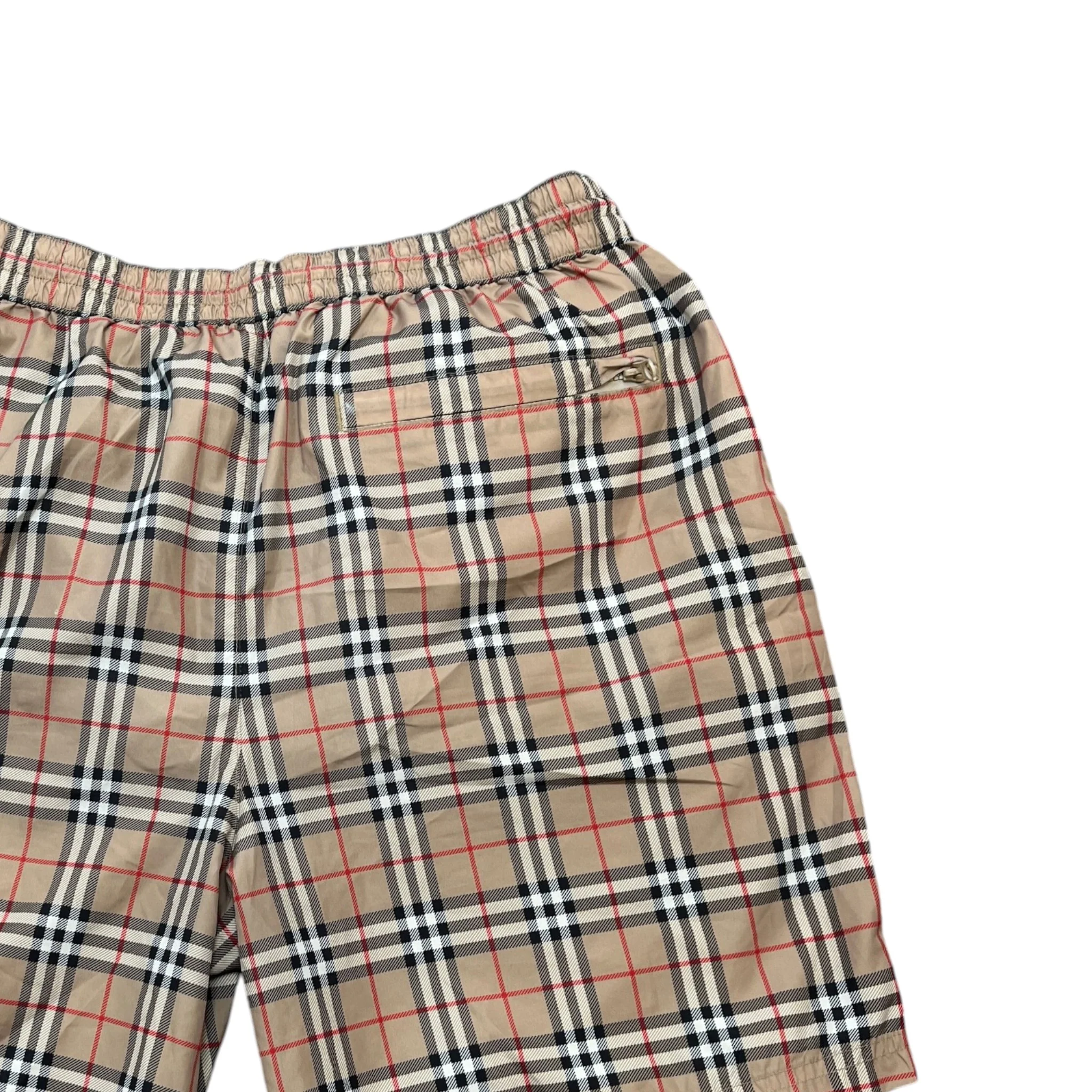 Men's Nova Check Swim Shorts Beige Size M - Image 4