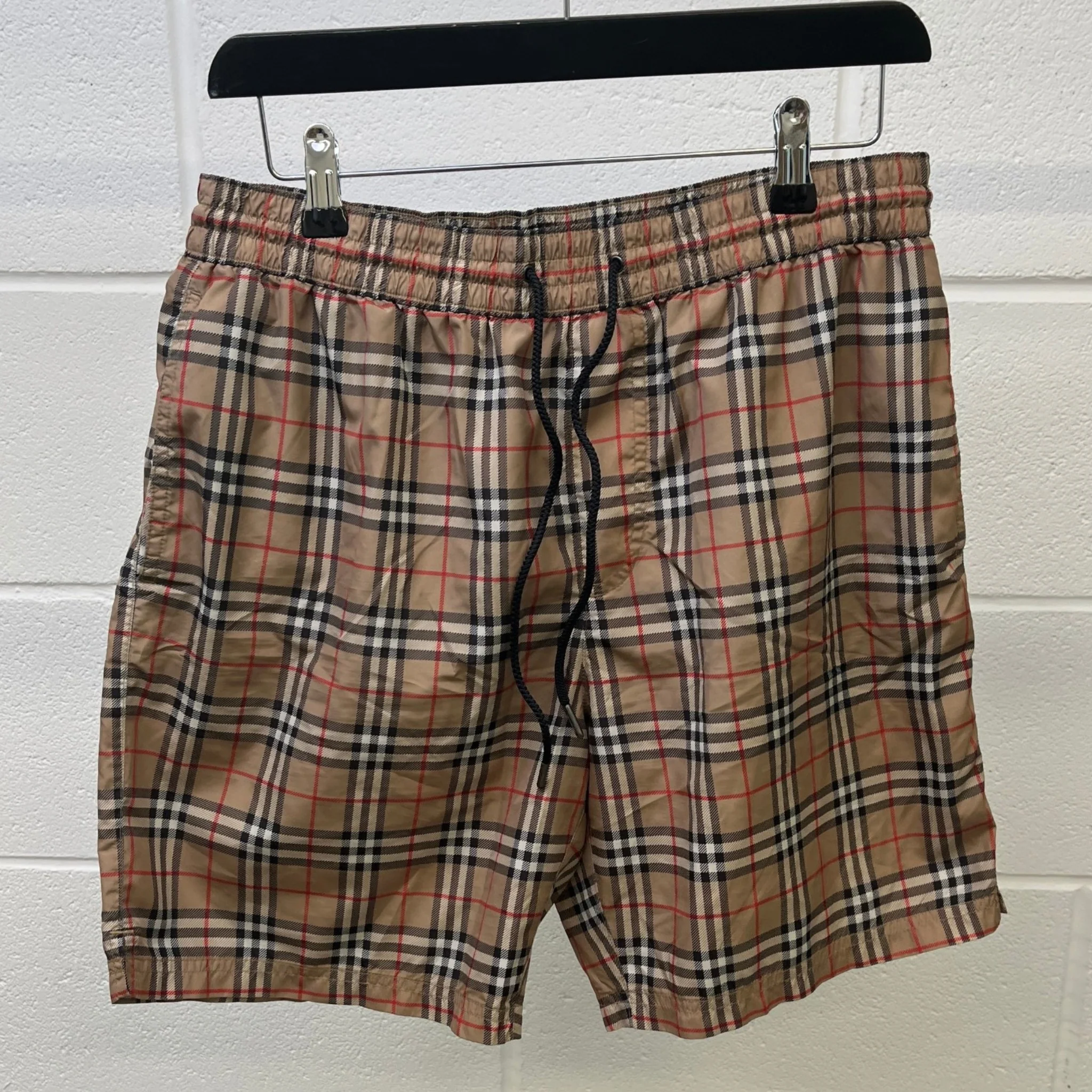 Men's Nova Check Swim Shorts Beige Size M - Image 9