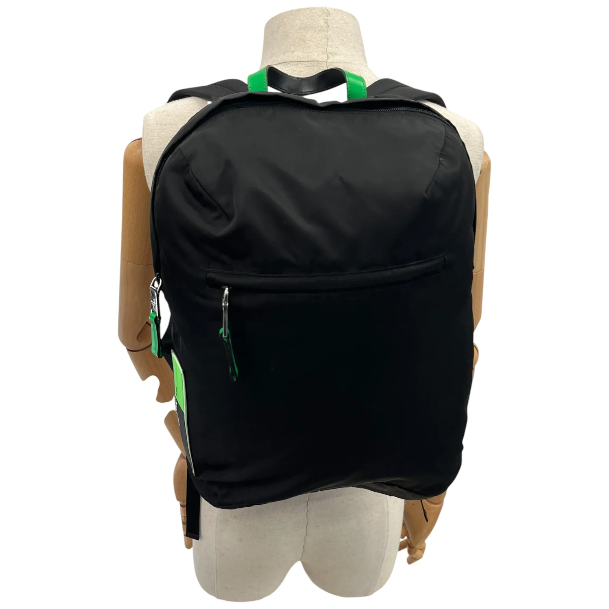 Men's Nylon Patch Logo Backpack Black - Image 2
