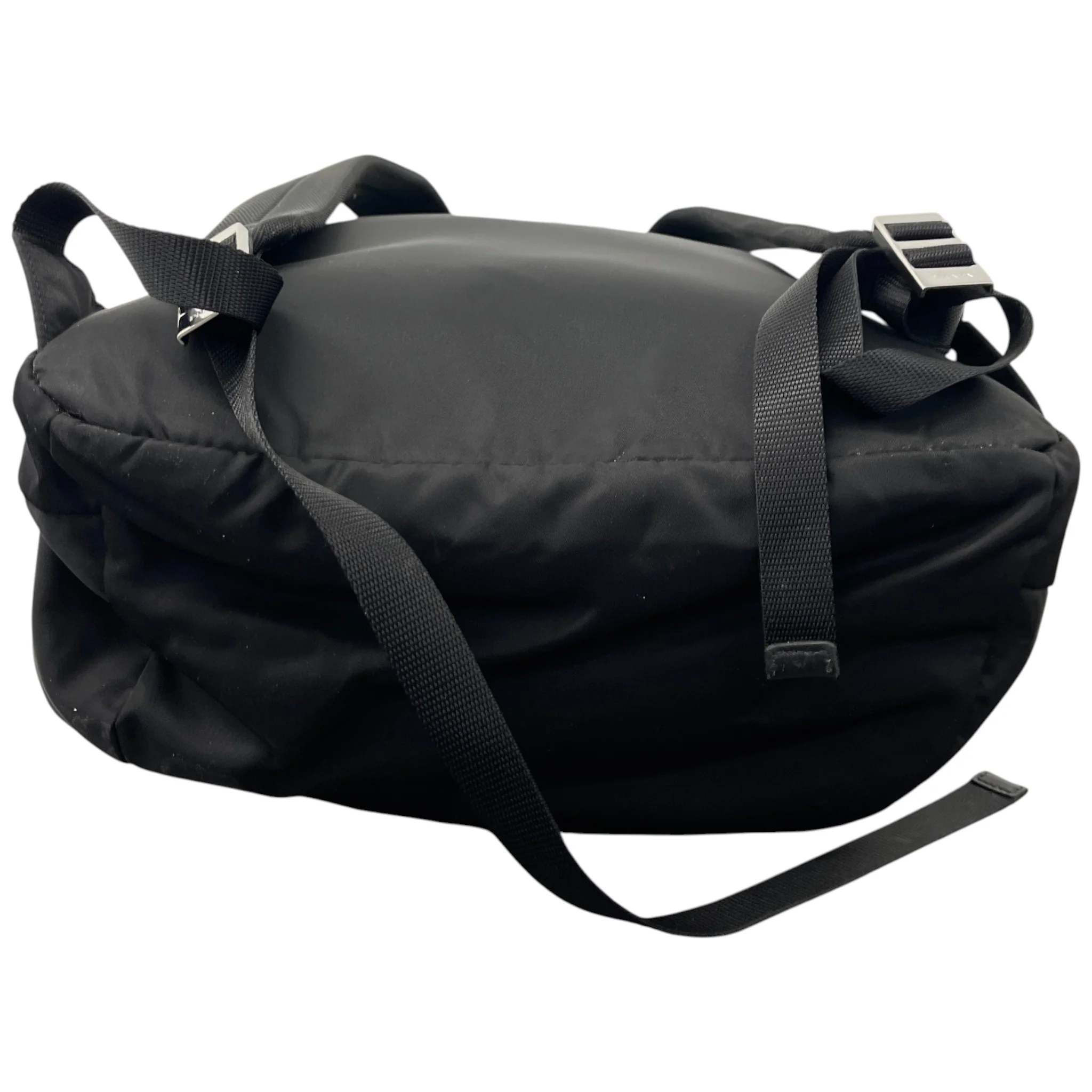 Men's Nylon Patch Logo Backpack Black - Image 6
