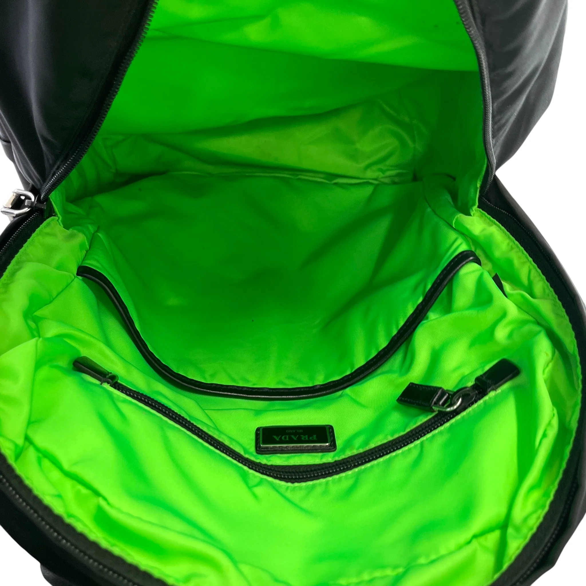 Men's Nylon Patch Logo Backpack Black - Image 8