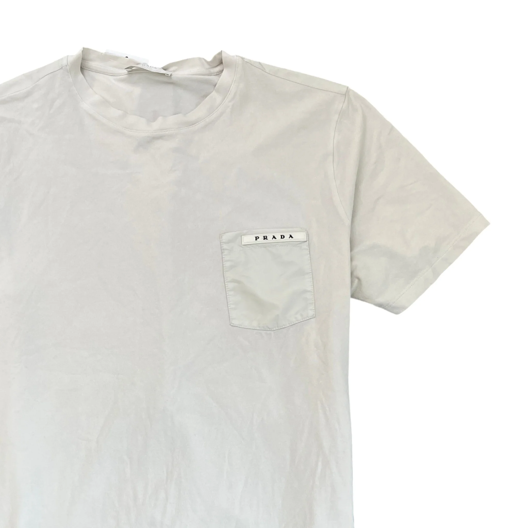 Men's Nylon Pocket Logo T-Shirt White Size L - Image 3