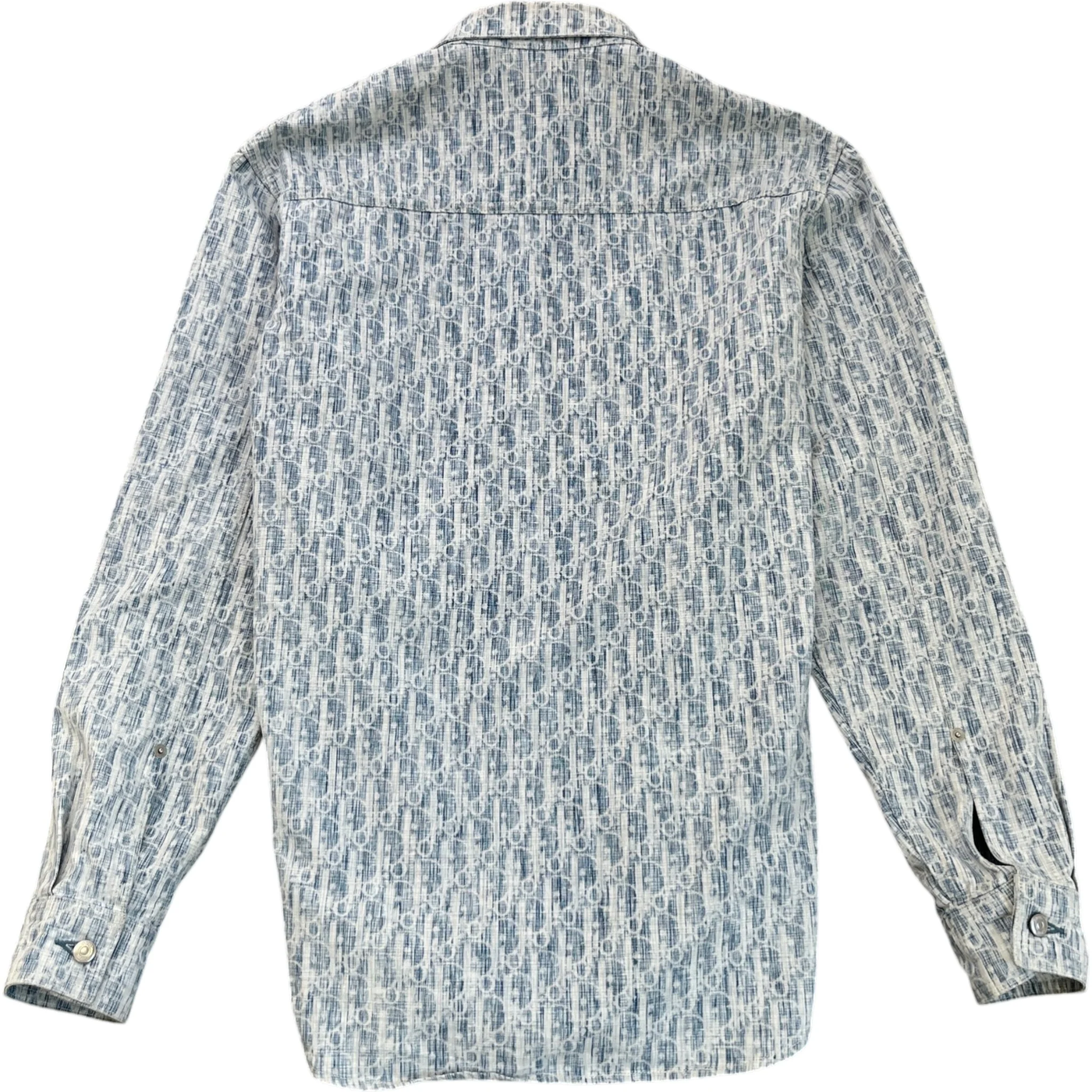 Men's Oblique Denim Long Sleeve T-Shirt Blue Size M - Image 2