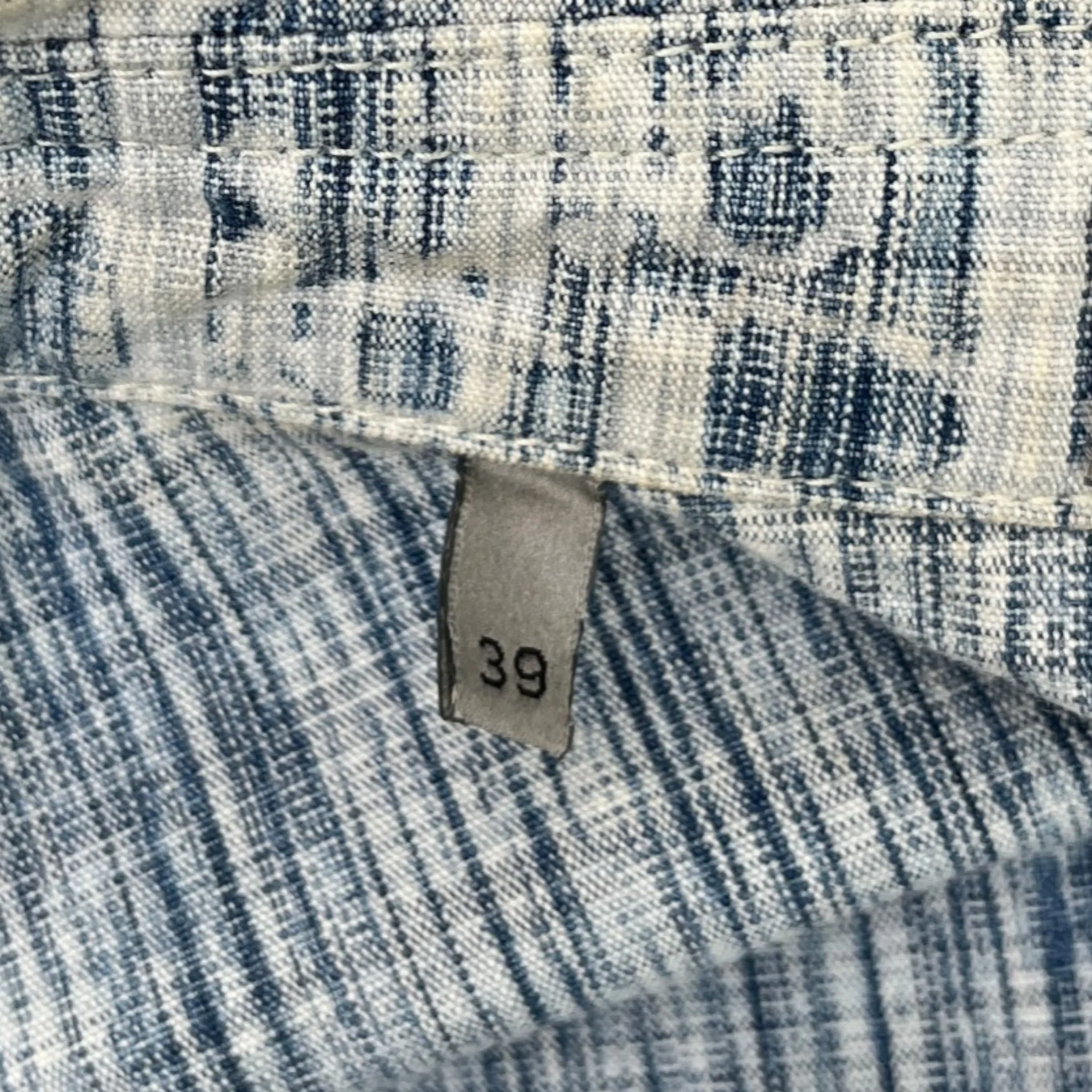 Men's Oblique Denim Long Sleeve T-Shirt Blue Size M - Image 6